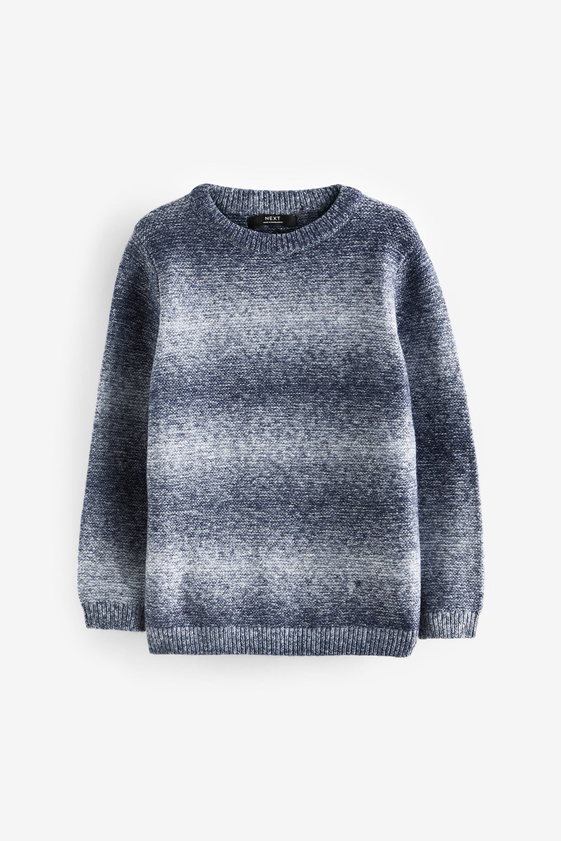 Blue Ombre Knitted Crew Jumper (3-16yrs)