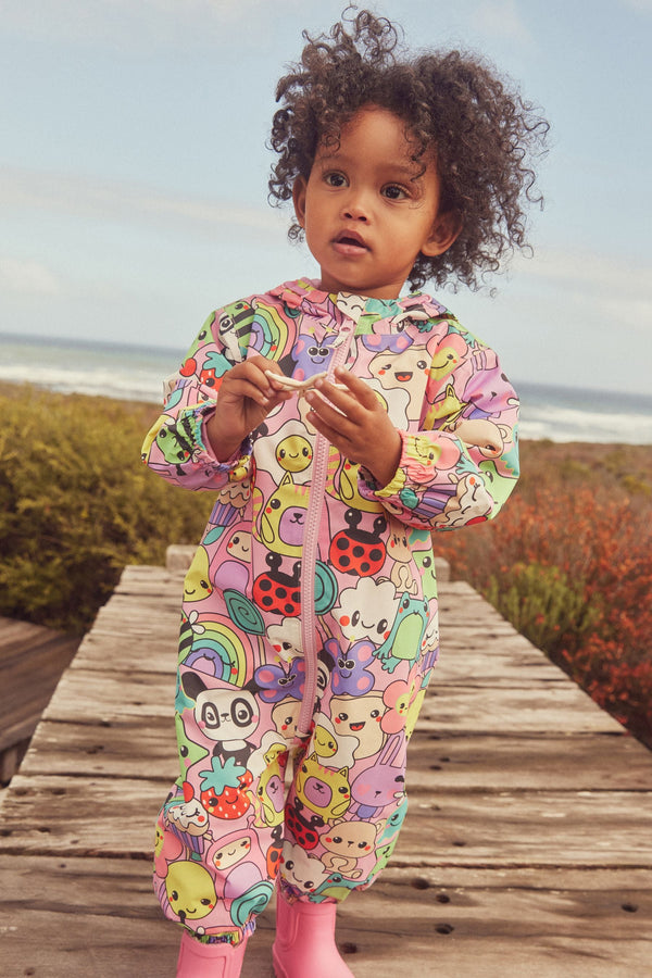 Multi Character Lightweight Waterproof Fleece Lined Character Printed Puddlesuit (3mths-7yrs)