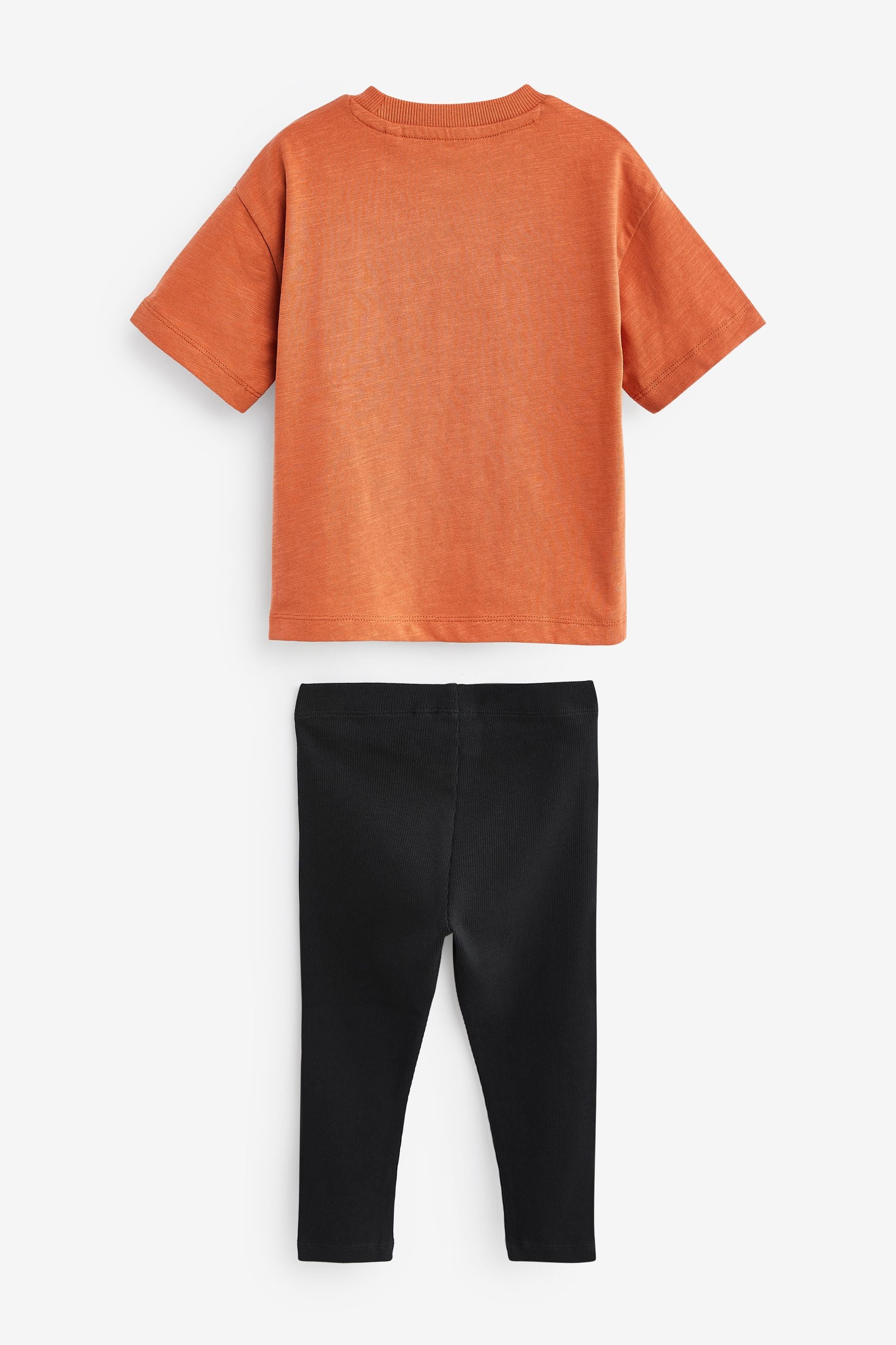 Rust Brown Oversized Short Sleeve T-Shirt and Leggings Set (3mths-7yrs)