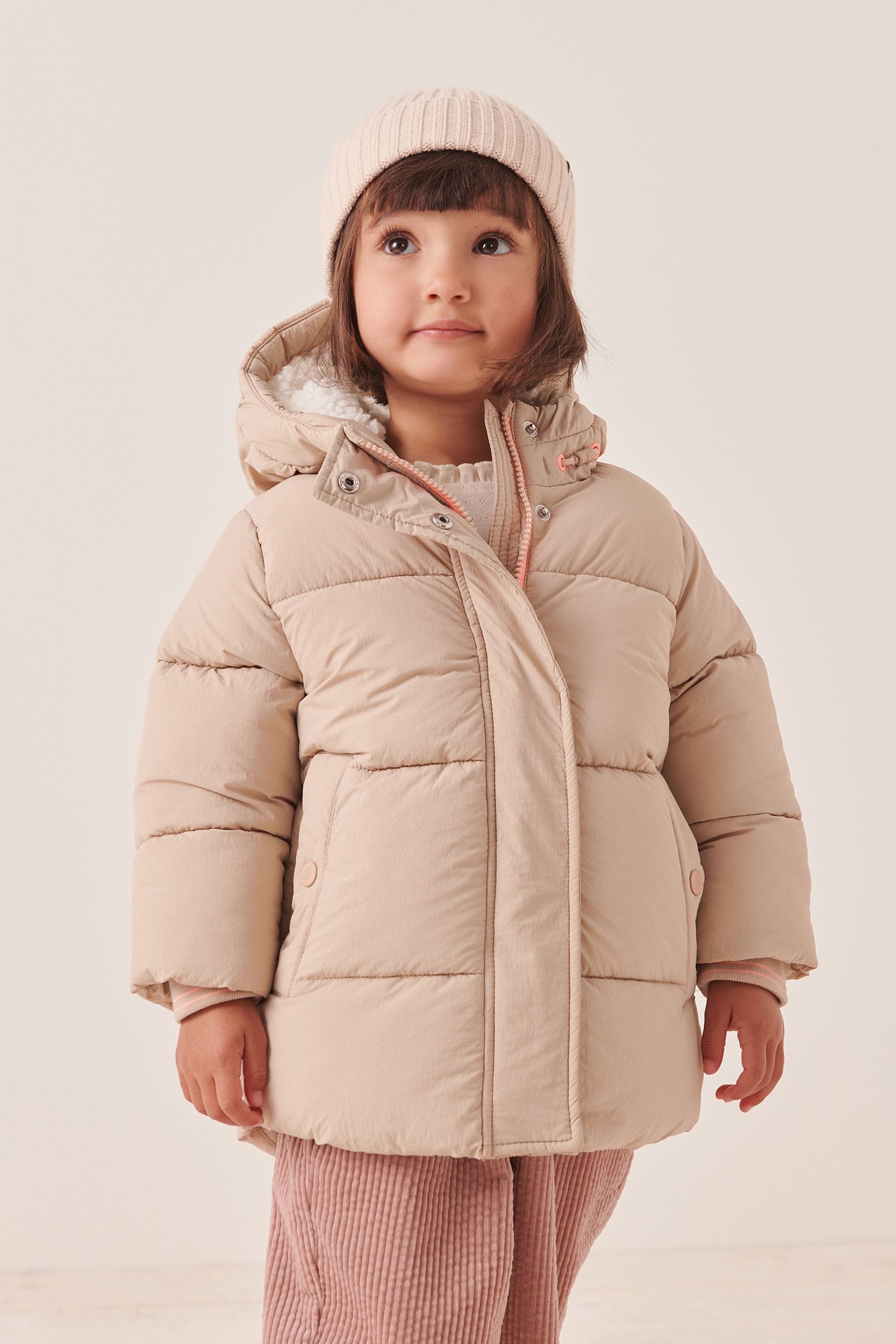 Neutral Shower Resistant Padded Coat (3mths-7yrs)