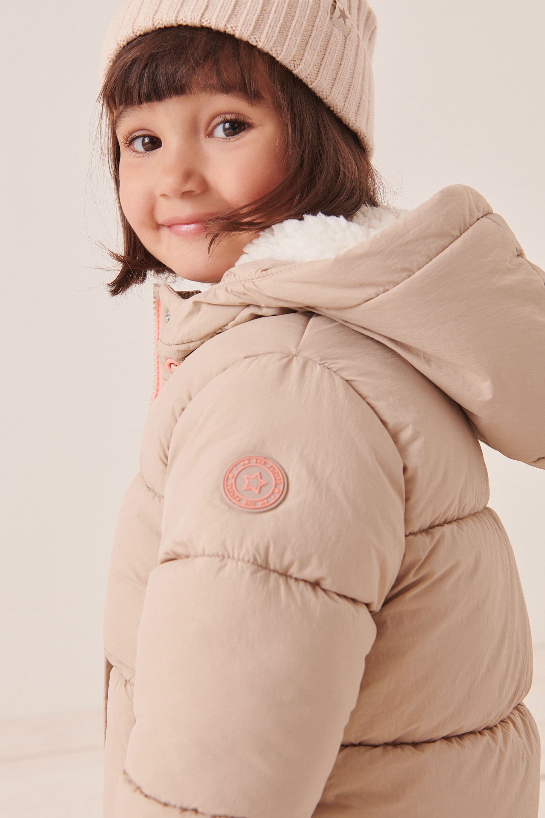 Neutral Shower Resistant Padded Coat (3mths-7yrs)