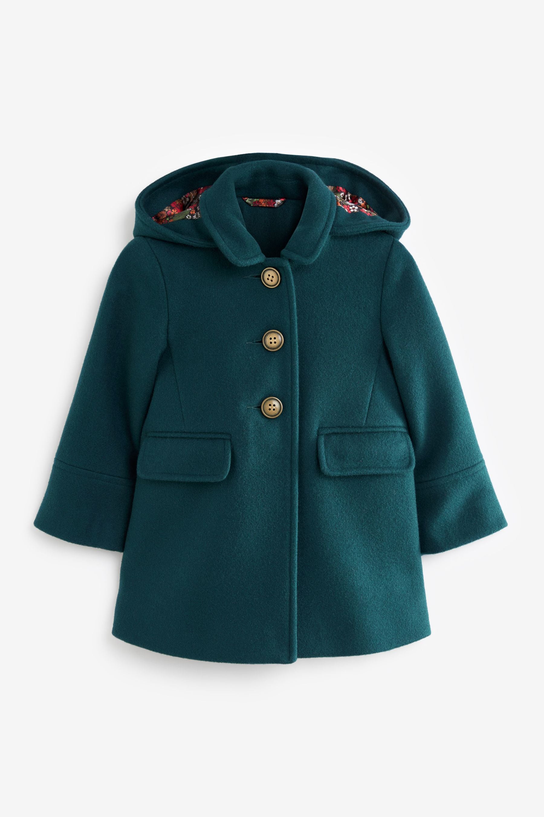 Teal Blue Wool Mix Coat (3mths-7yrs)