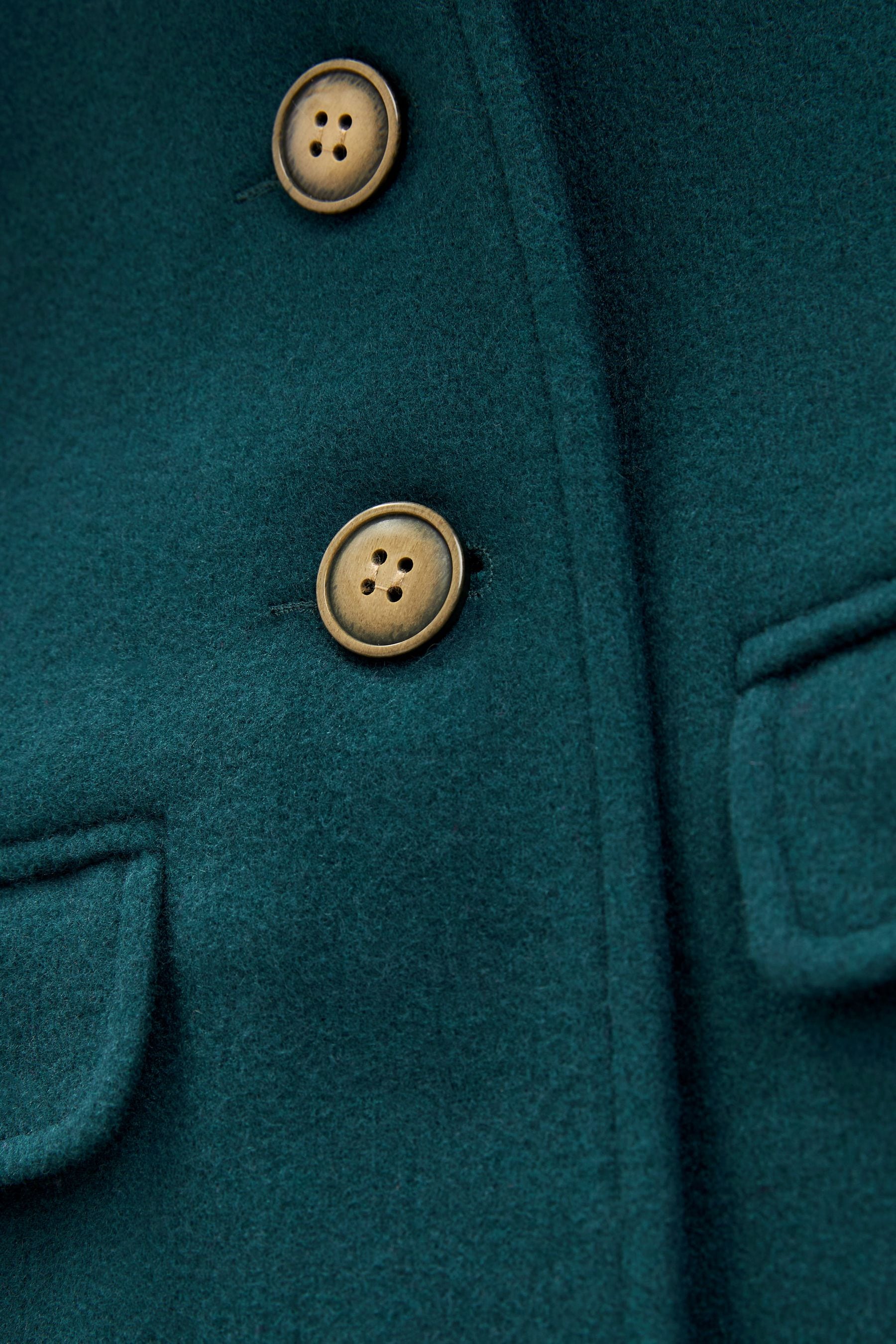 Teal Blue Wool Mix Coat (3mths-7yrs)