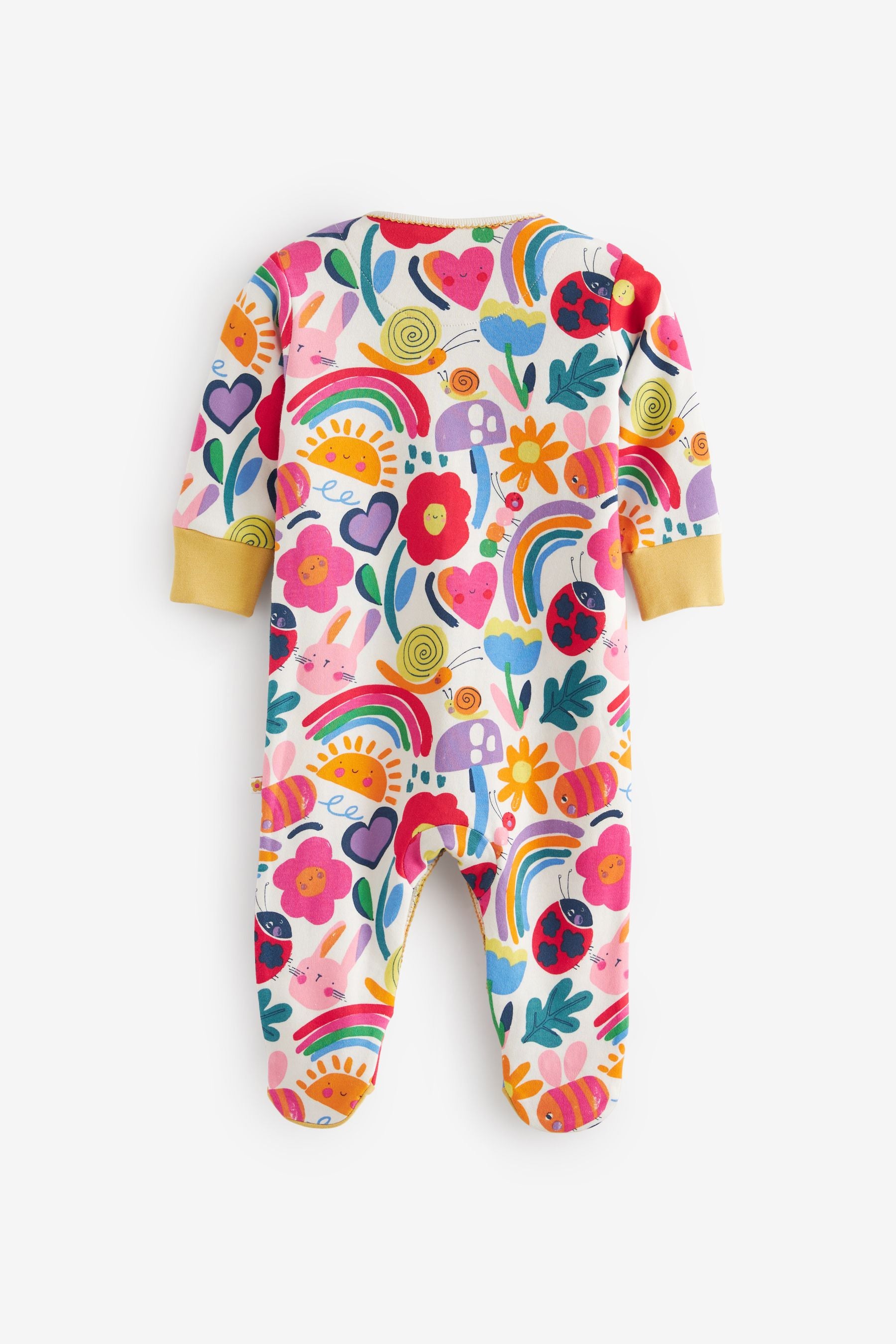 Multi Bright Baby Footed Sleepsuits 3 Pack (0-0mths)