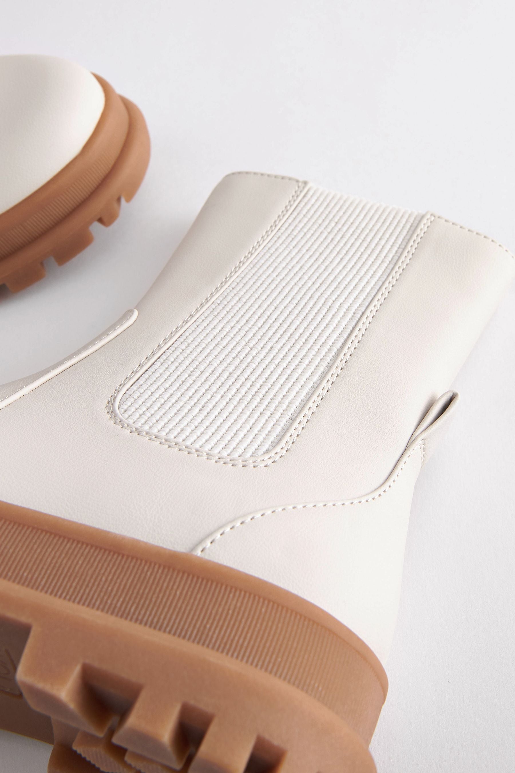 Bone Cream Chunky Chelsea Sock Boots