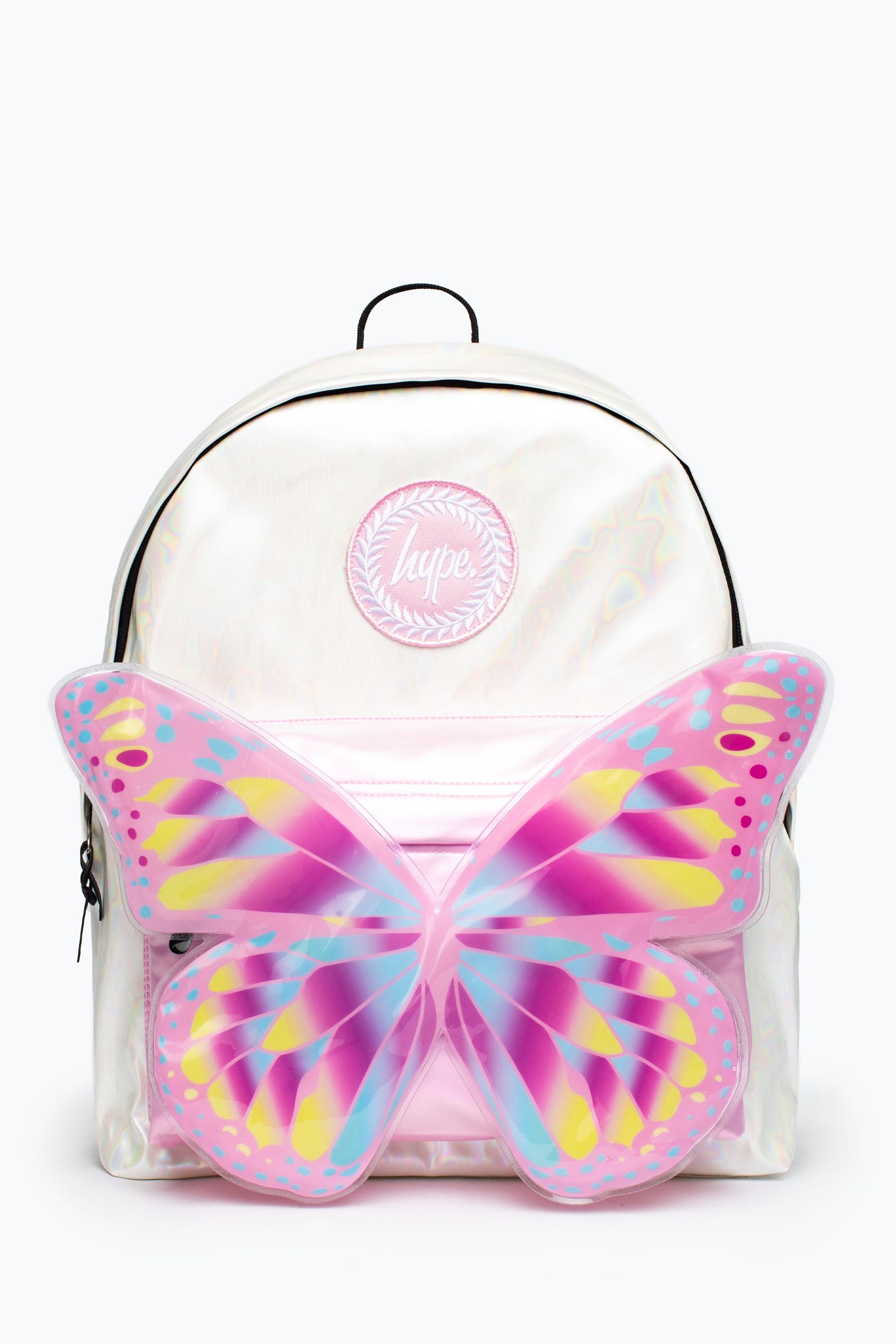 Pink Hype. Iridescent Pink 3D Butterfly Backpack