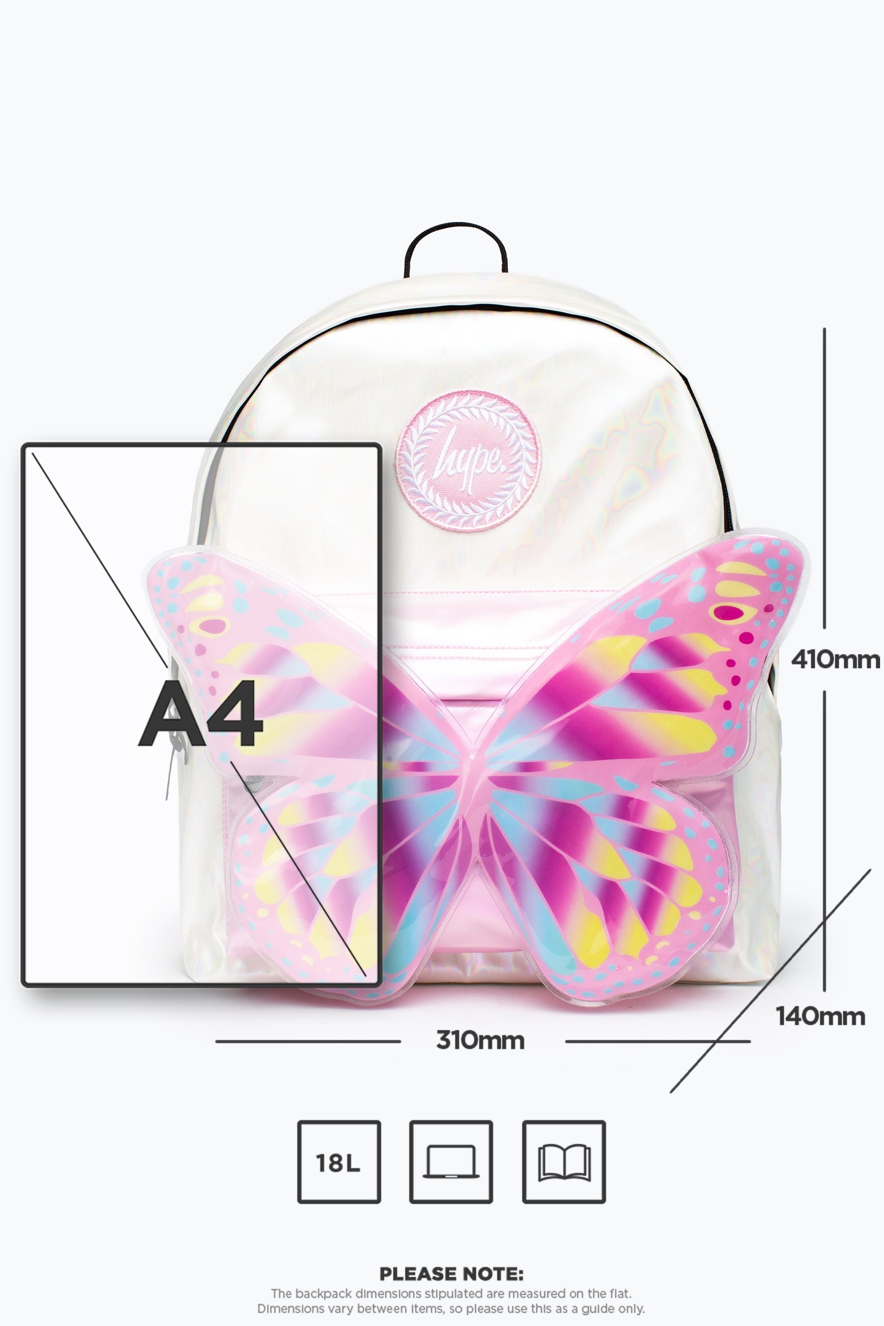 Pink Hype. Iridescent Pink 3D Butterfly Backpack