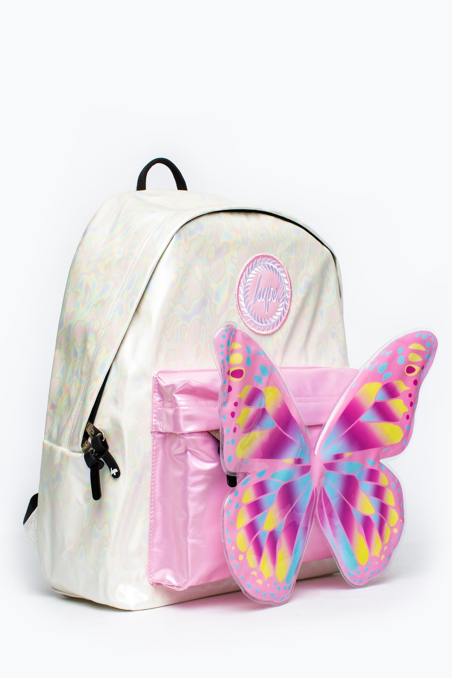 Pink Hype. Iridescent Pink 3D Butterfly Backpack