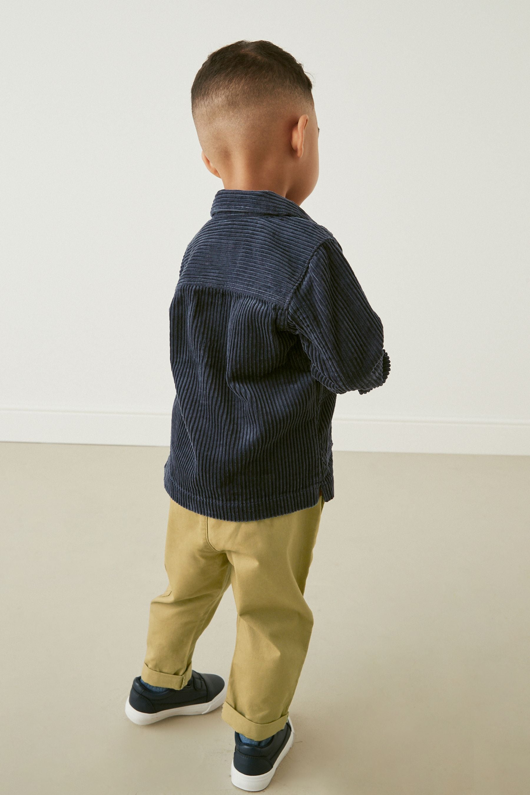 Indigo Blue Corduroy Shacket, Trousers & T-Shirt Set (3mths-9yrs)