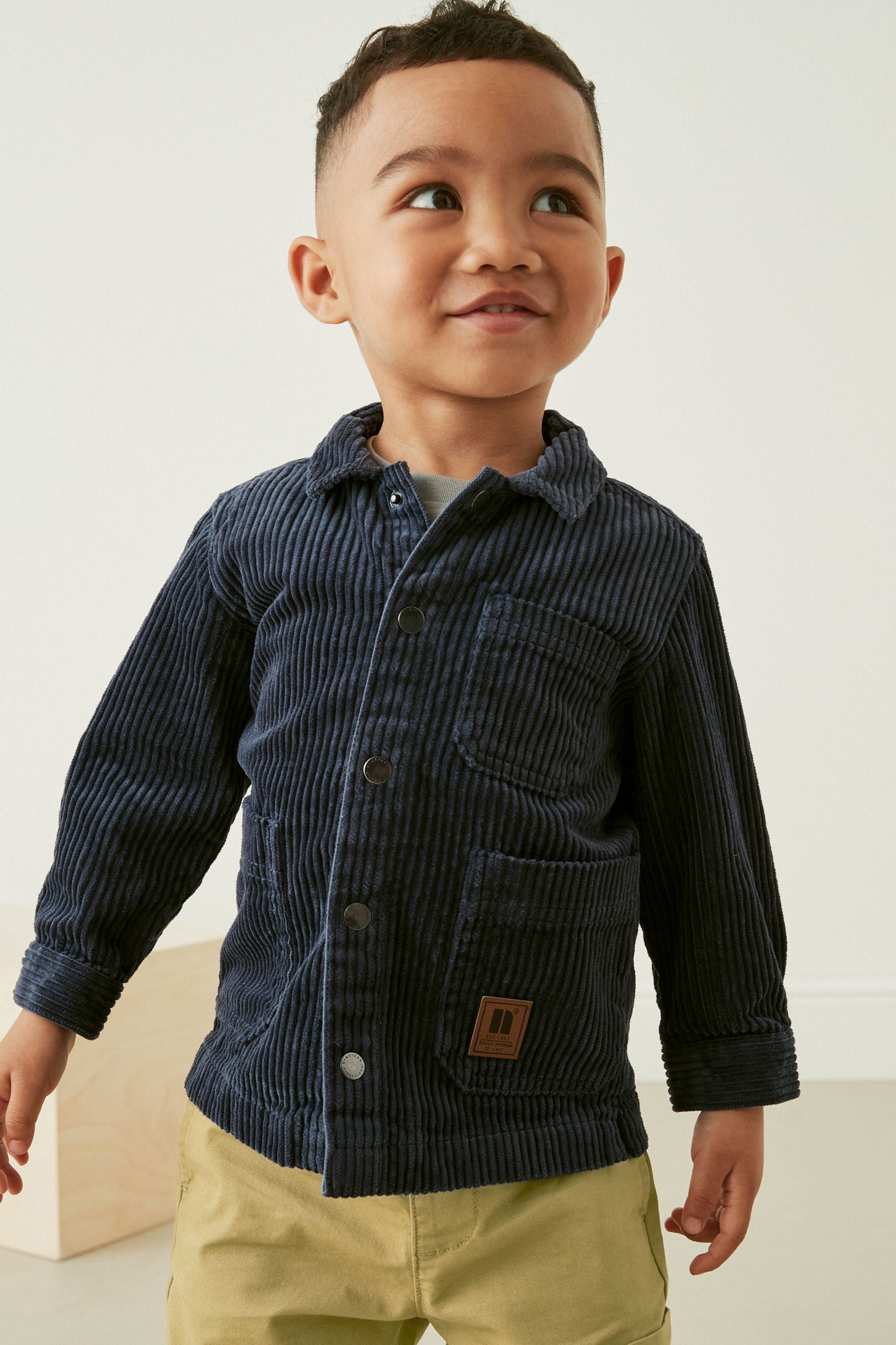 Indigo Blue Corduroy Shacket, Trousers & T-Shirt Set (3mths-9yrs)