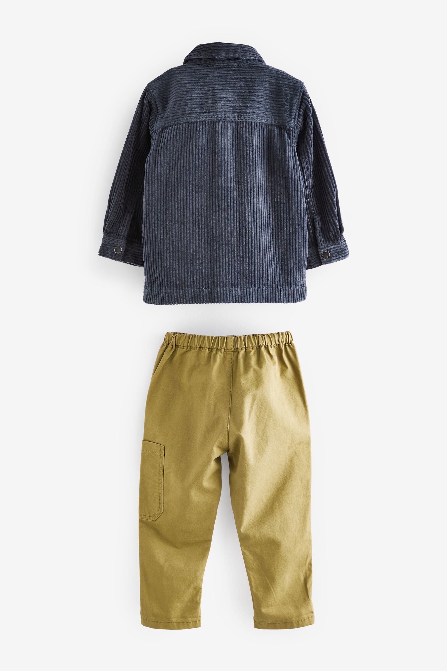 Indigo Blue Corduroy Shacket, Trousers & T-Shirt Set (3mths-9yrs)