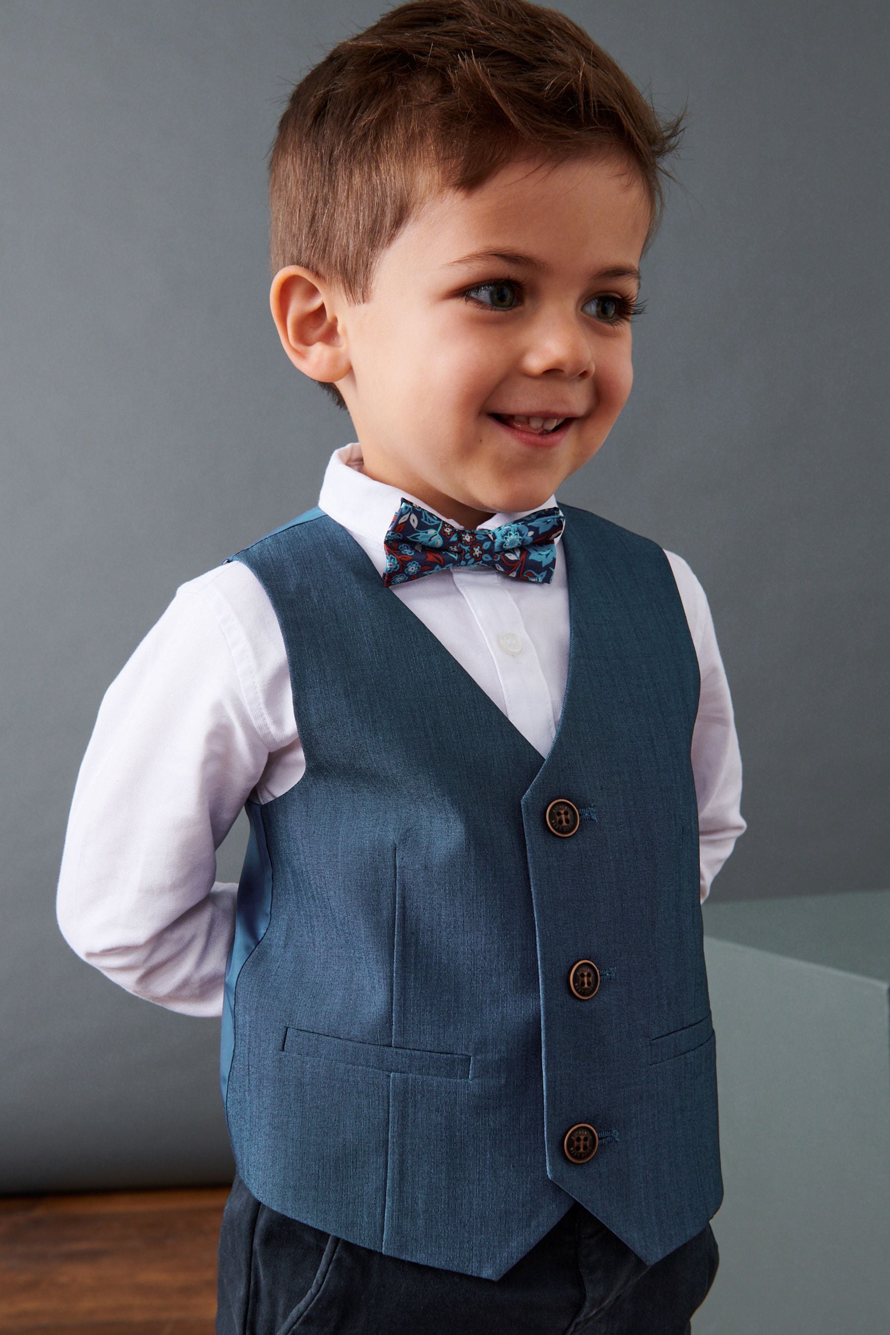 Blue Waistcoat, Shirt and Bowties Set (3mths-9yrs)