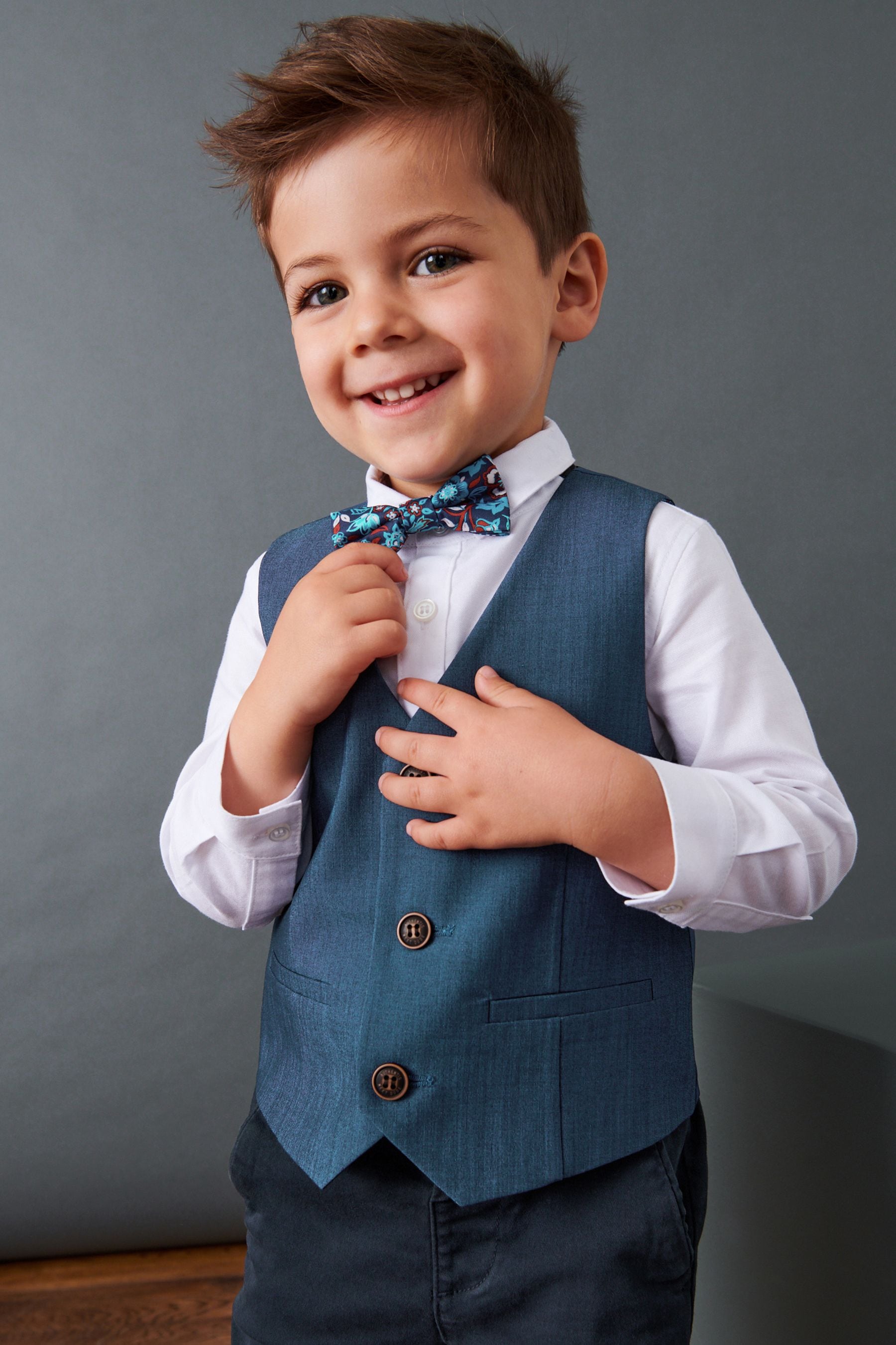 Blue Waistcoat, Shirt and Bowties Set (3mths-9yrs)