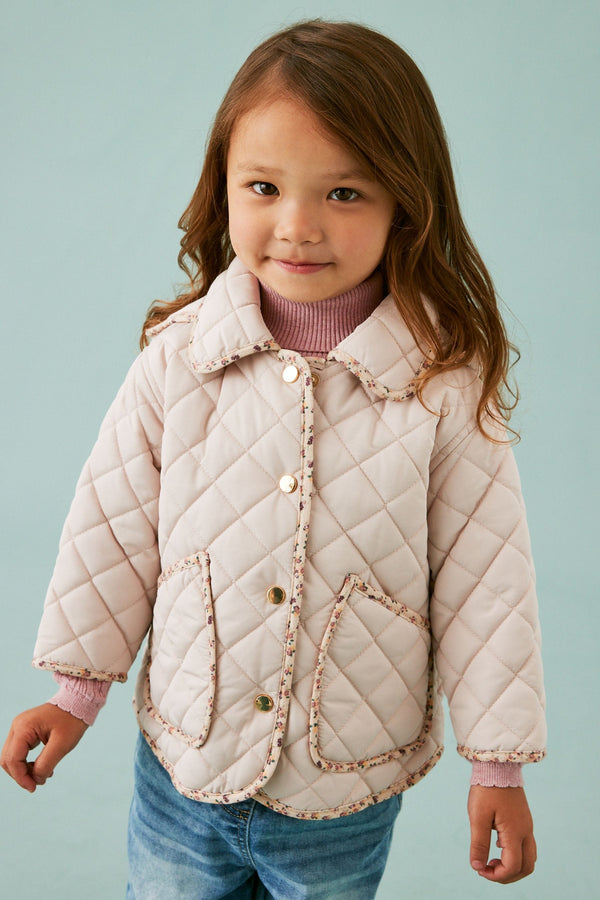 Pink Shower Resistant Quilted Coat (3mths-7yrs)