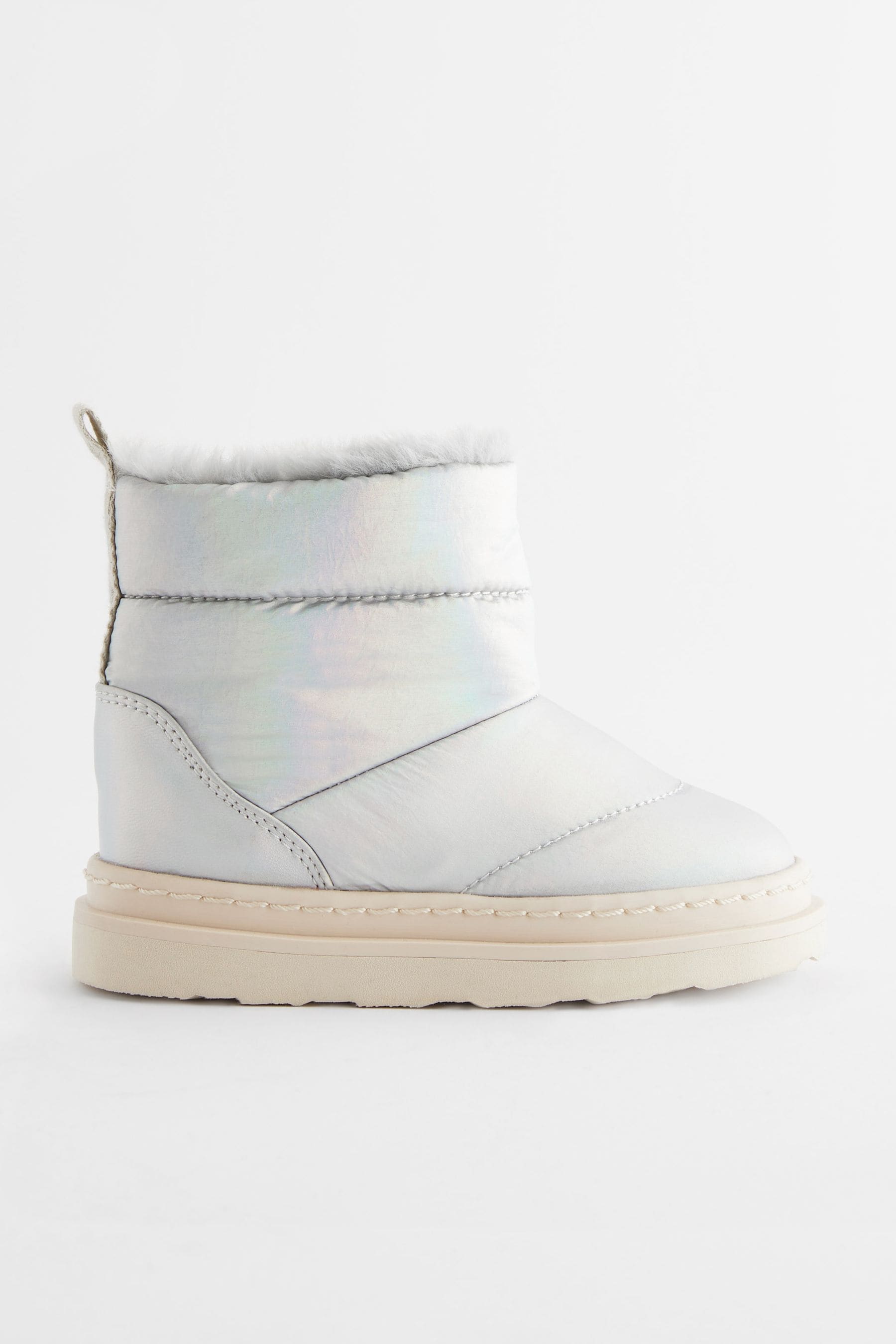 Silver Quilted Boots