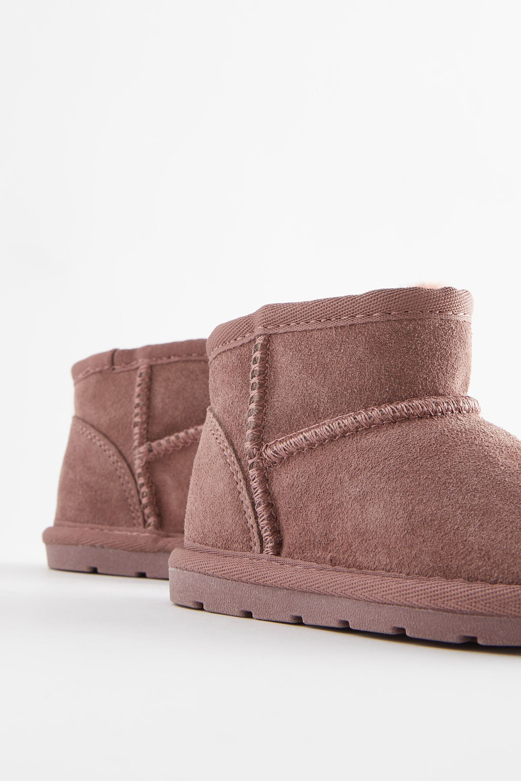 Dark Rose Pink Suede Faux Fur Lined Water Repellent Pull-On Suede Boots