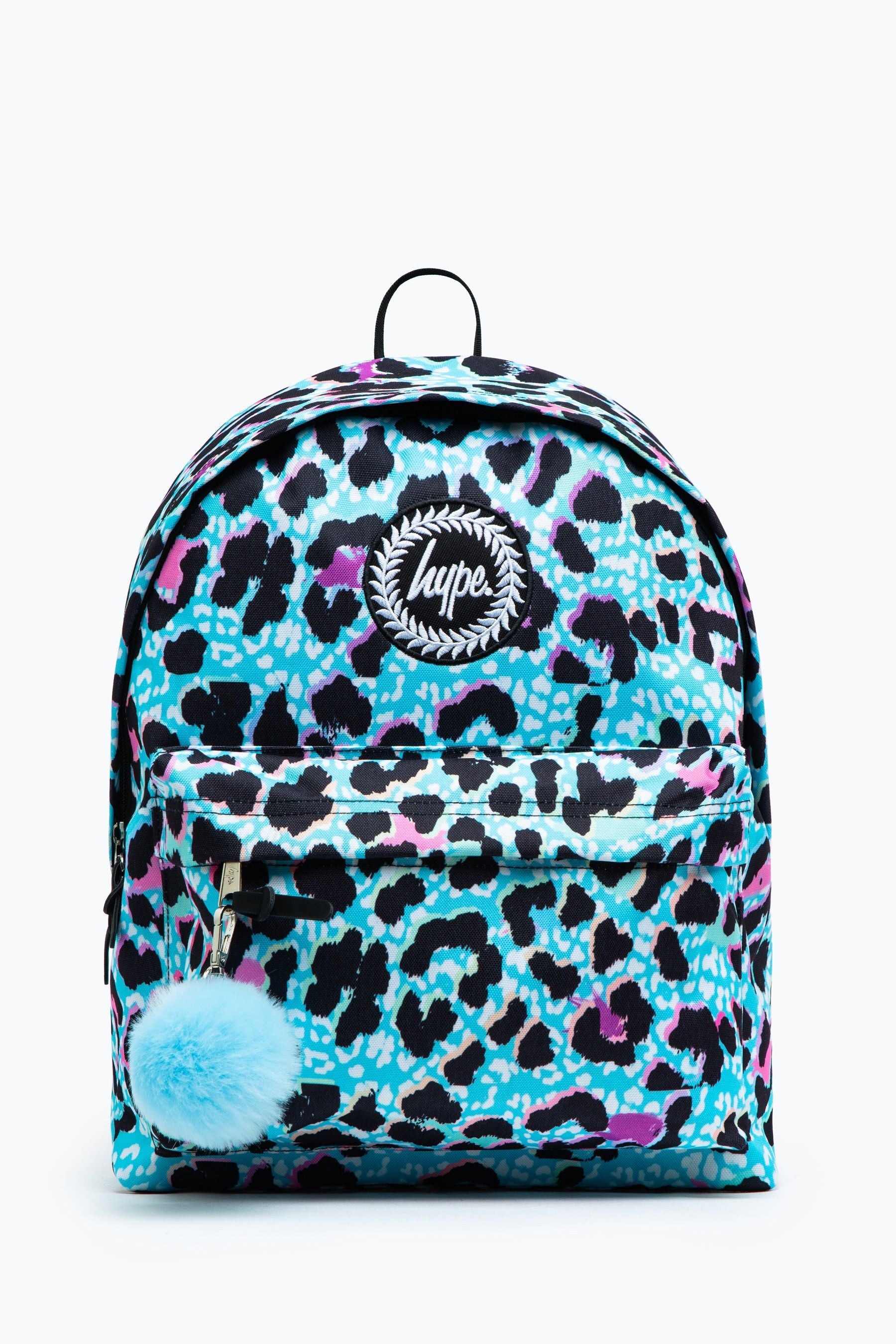 Blue Hype Unisex Blue Ice Leopard Crest Backpack