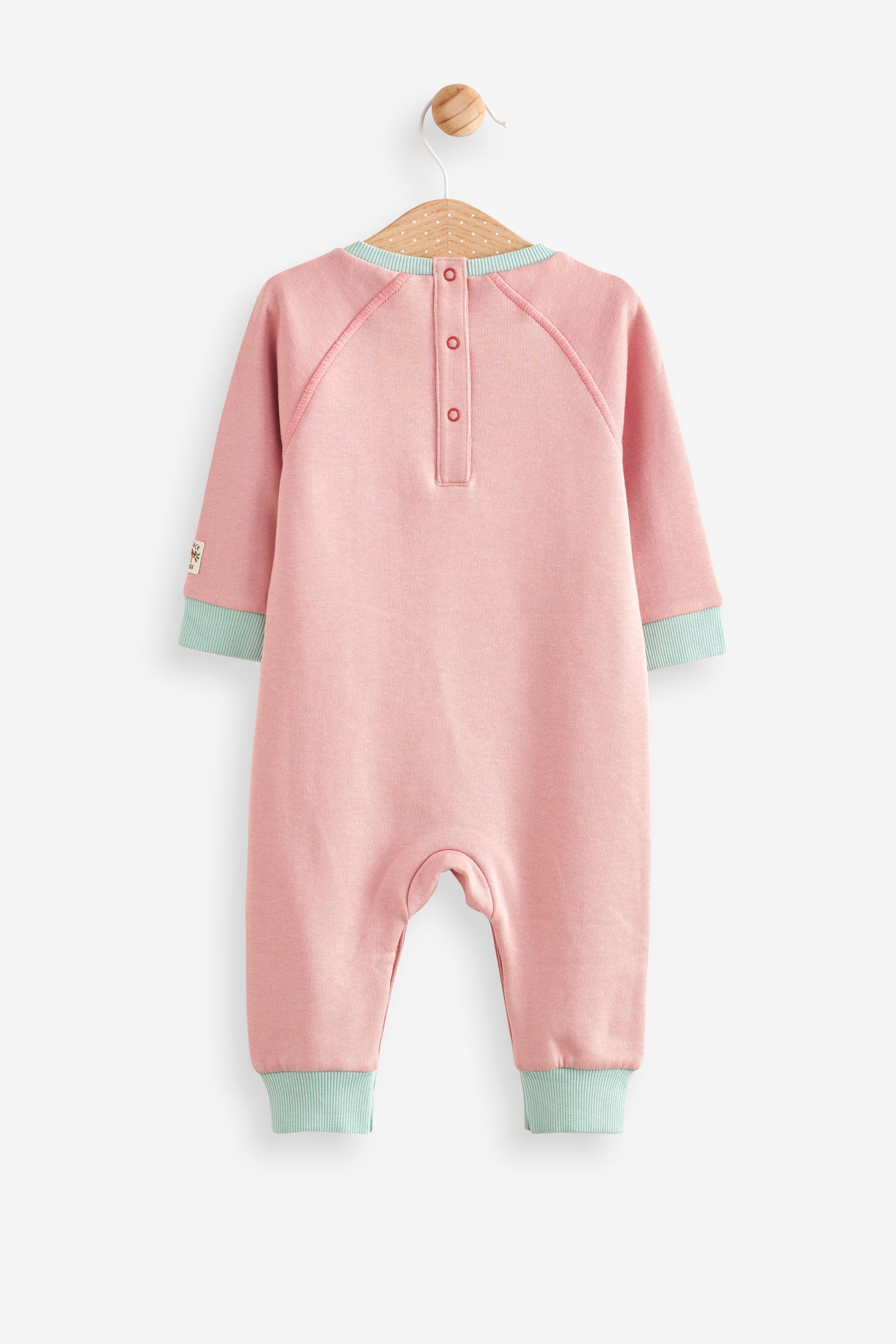 Pink FatFace Baby Marl Racoon Romper