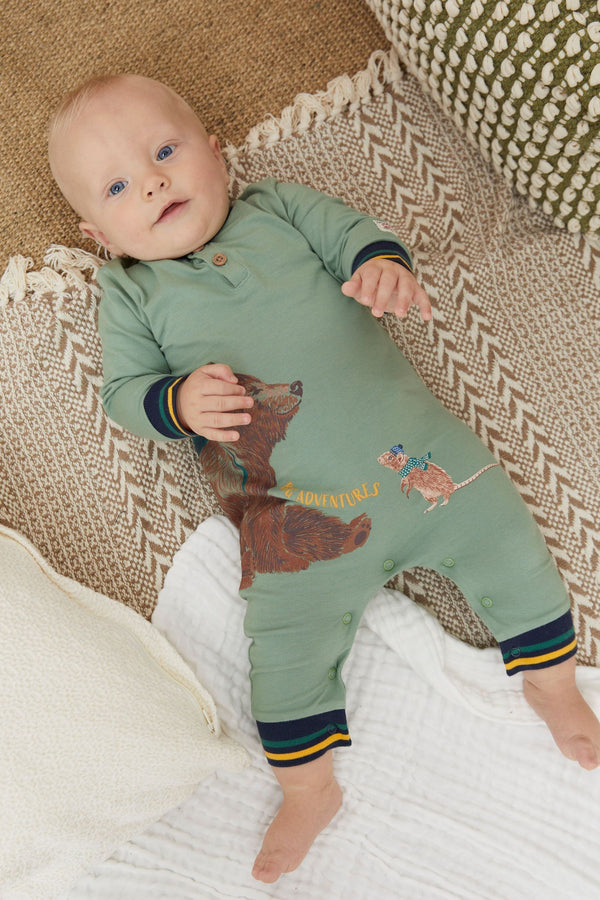 Green FatFace Baby Bear Romper