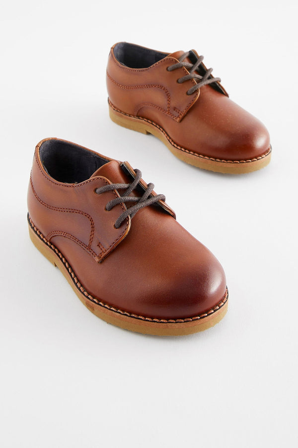 Tan Brown Plain Front Shoes