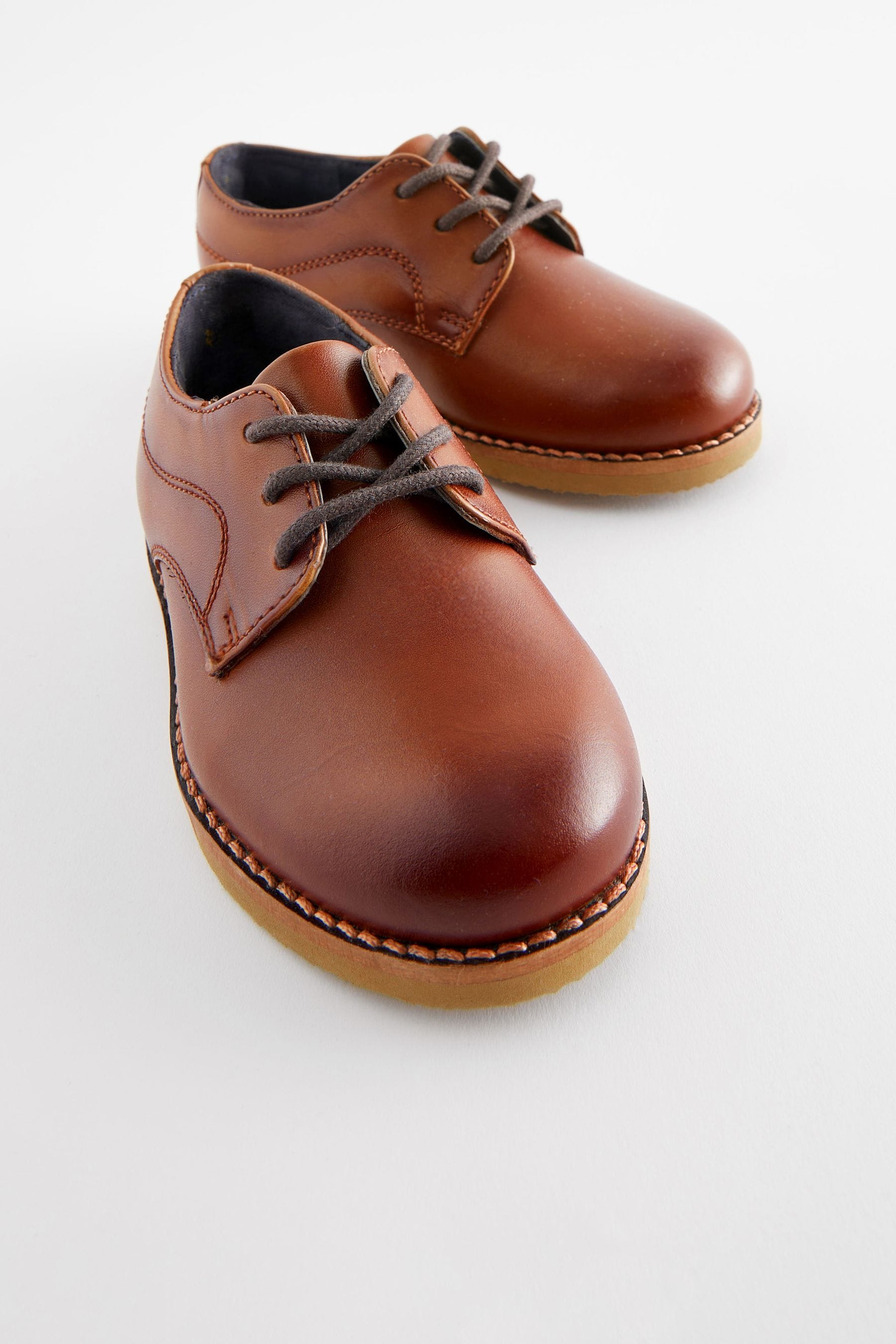 Tan Brown Plain Front Shoes