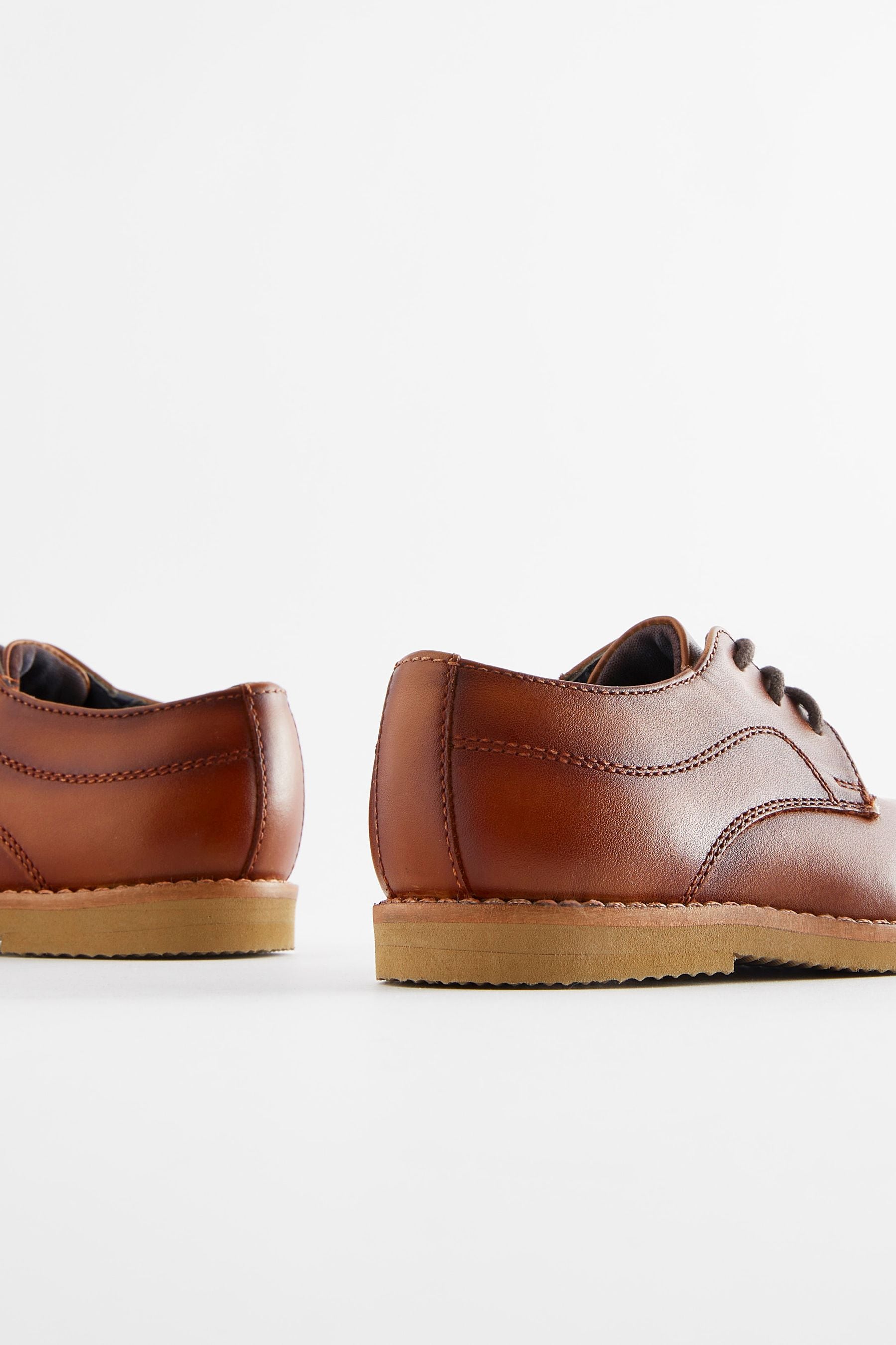 Tan Brown Plain Front Shoes