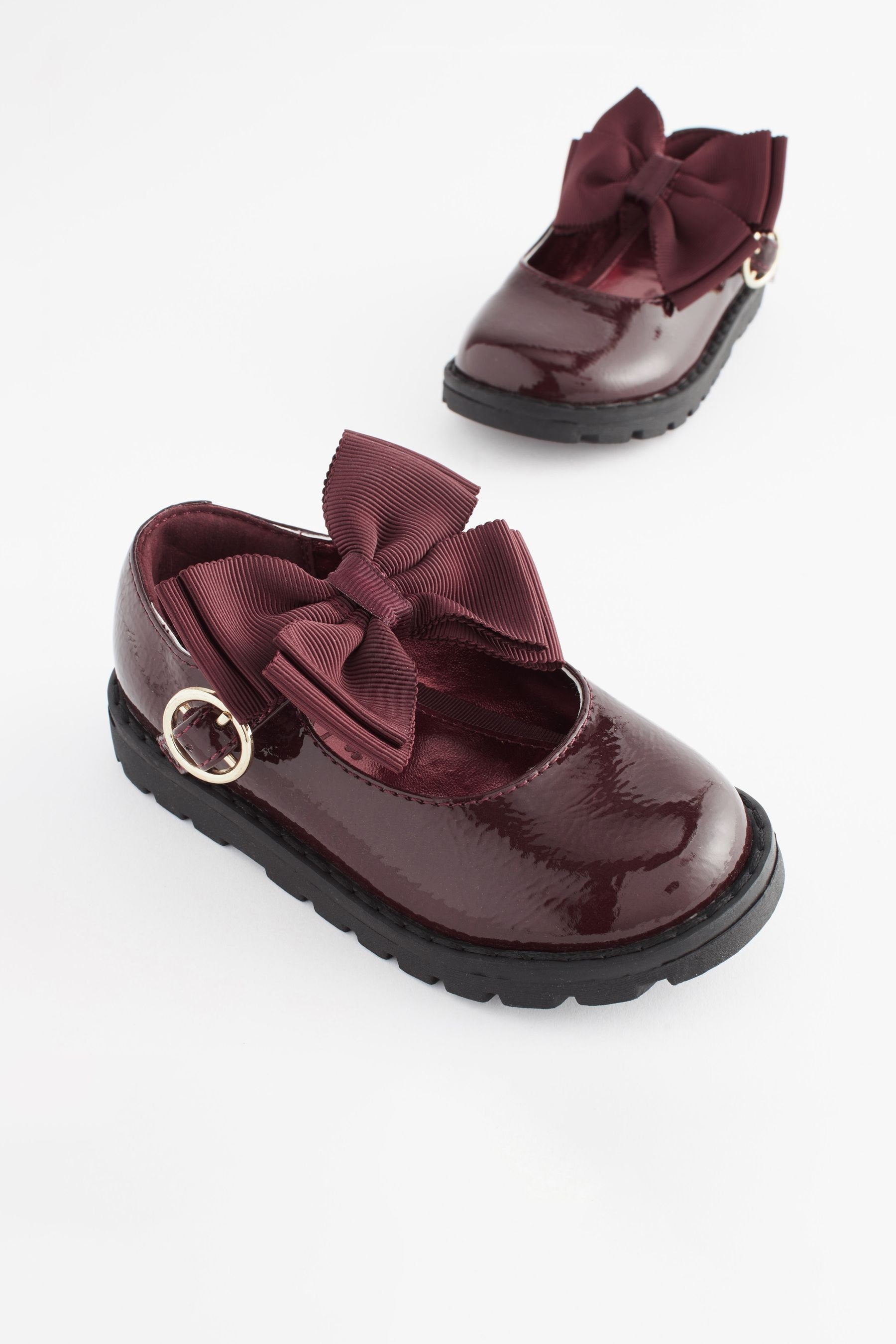 Plum Red Mary Jane Bow Shoes