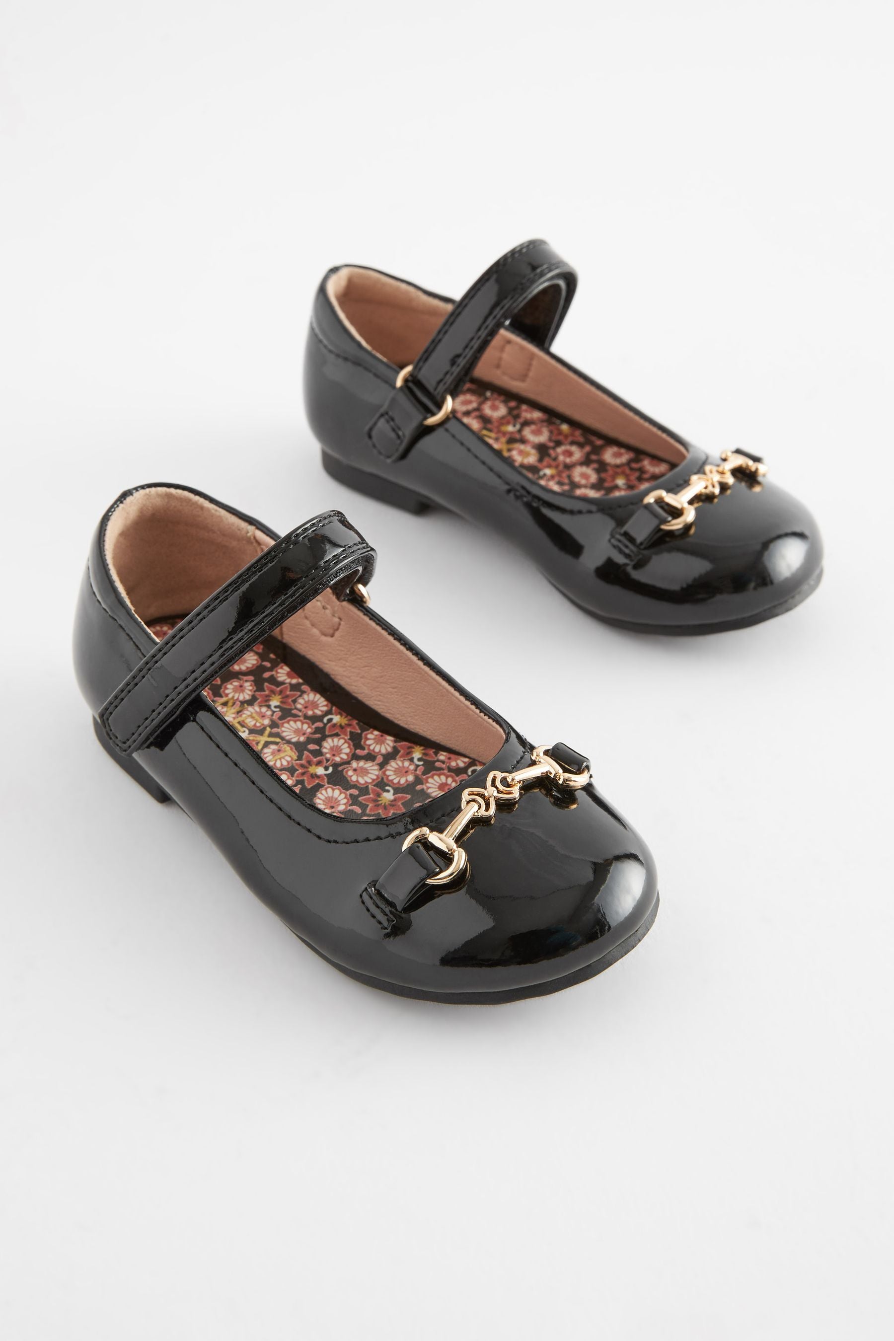 Black Patent Snaffle Mary Jane Shoes