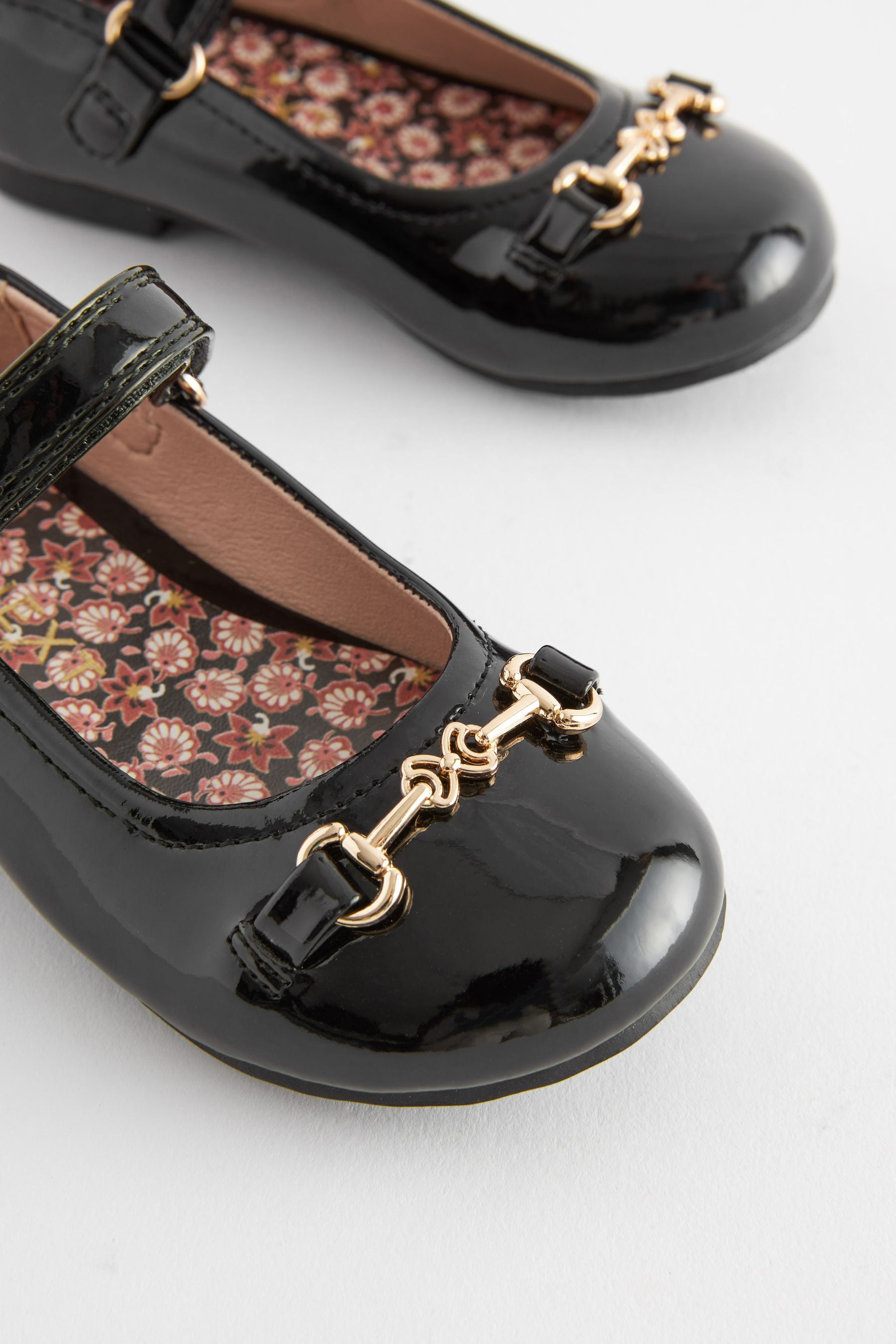 Black Patent Snaffle Mary Jane Shoes