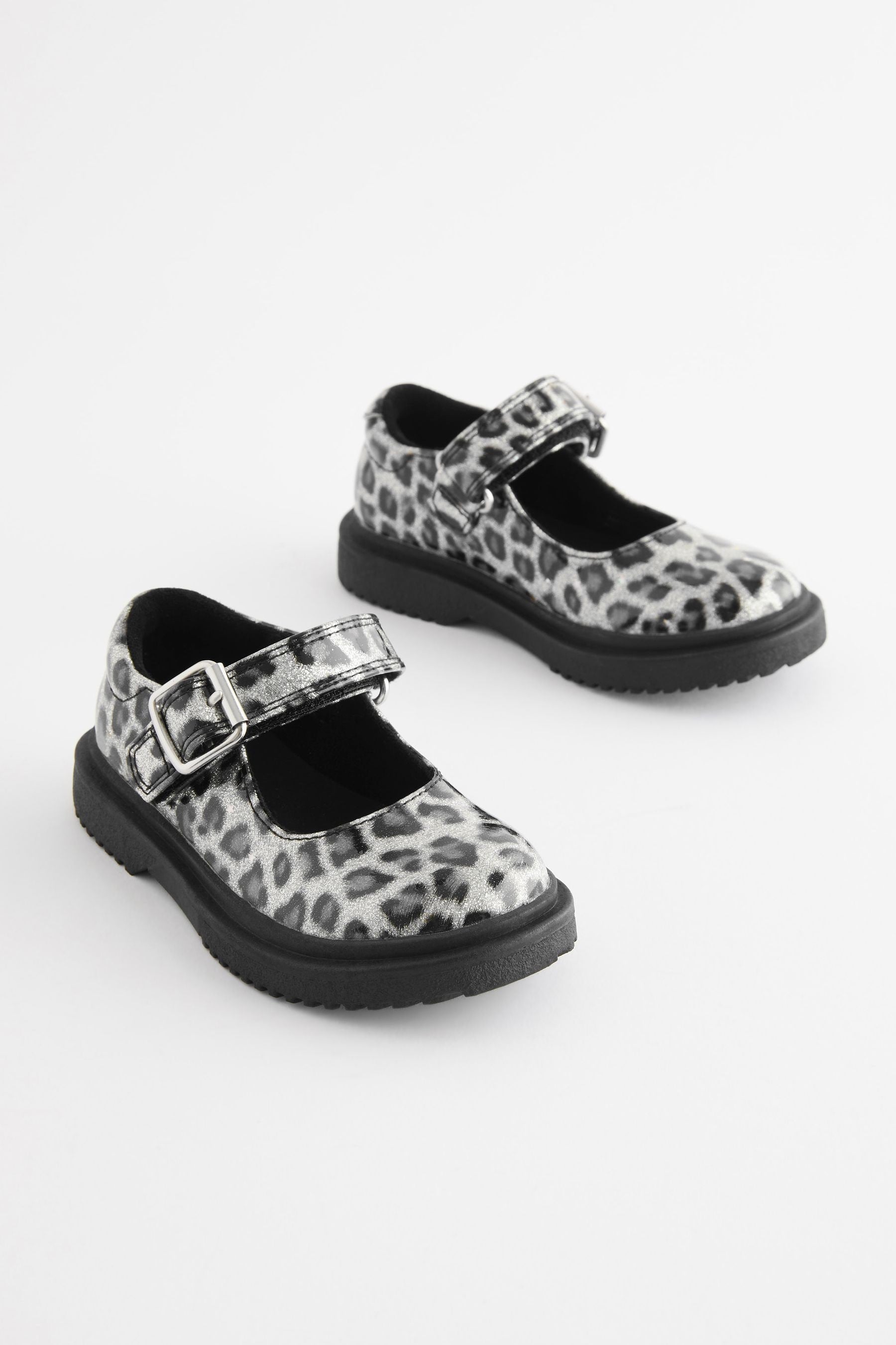 Sparkle Animal Print Chunky Mary Jane Shoes