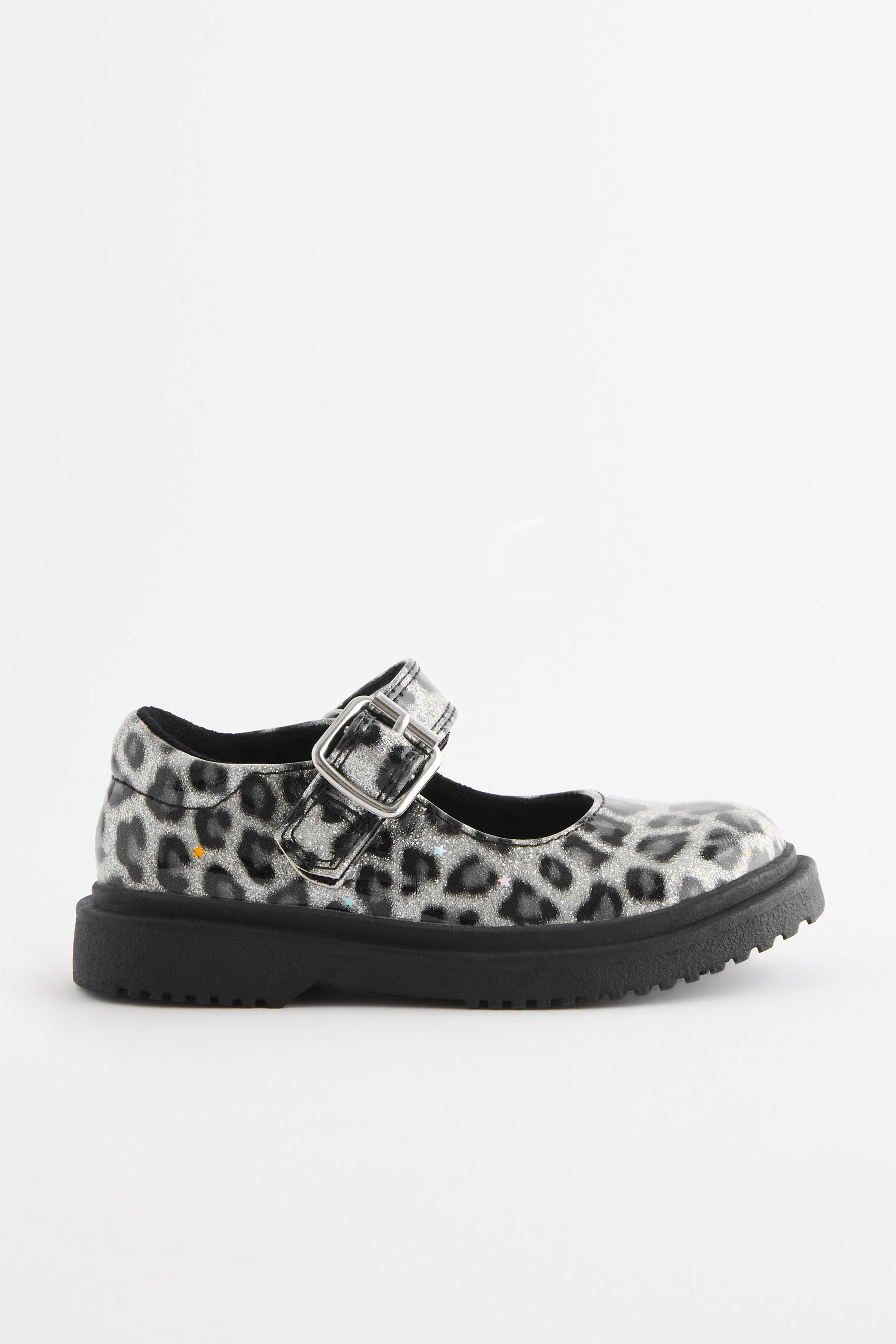 Sparkle Animal Print Chunky Mary Jane Shoes