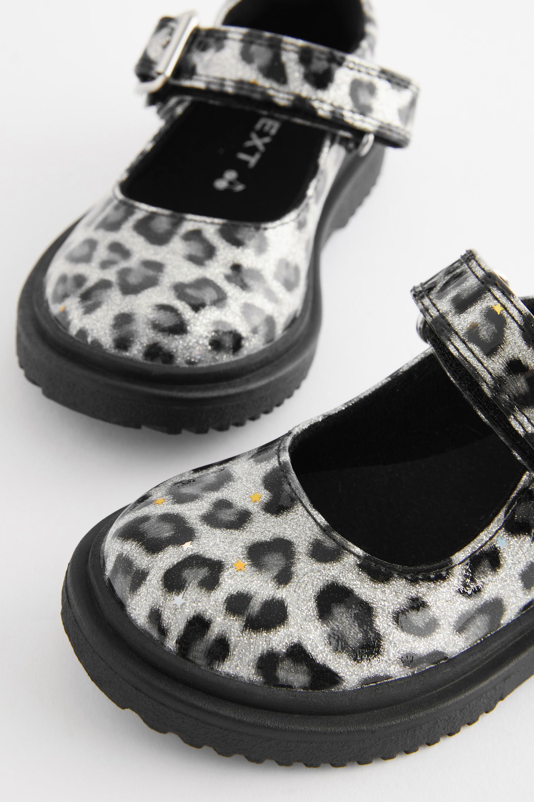 Sparkle Animal Print Chunky Mary Jane Shoes