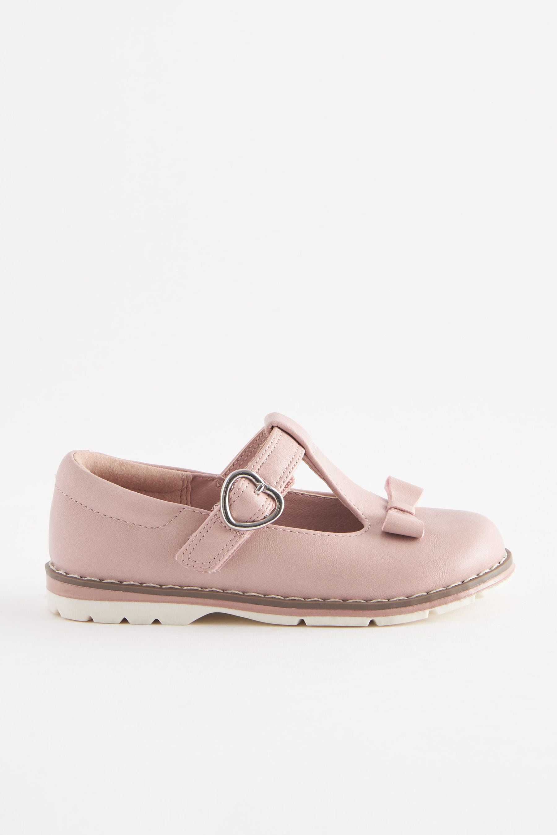 Pink Bow T-Bar Shoes