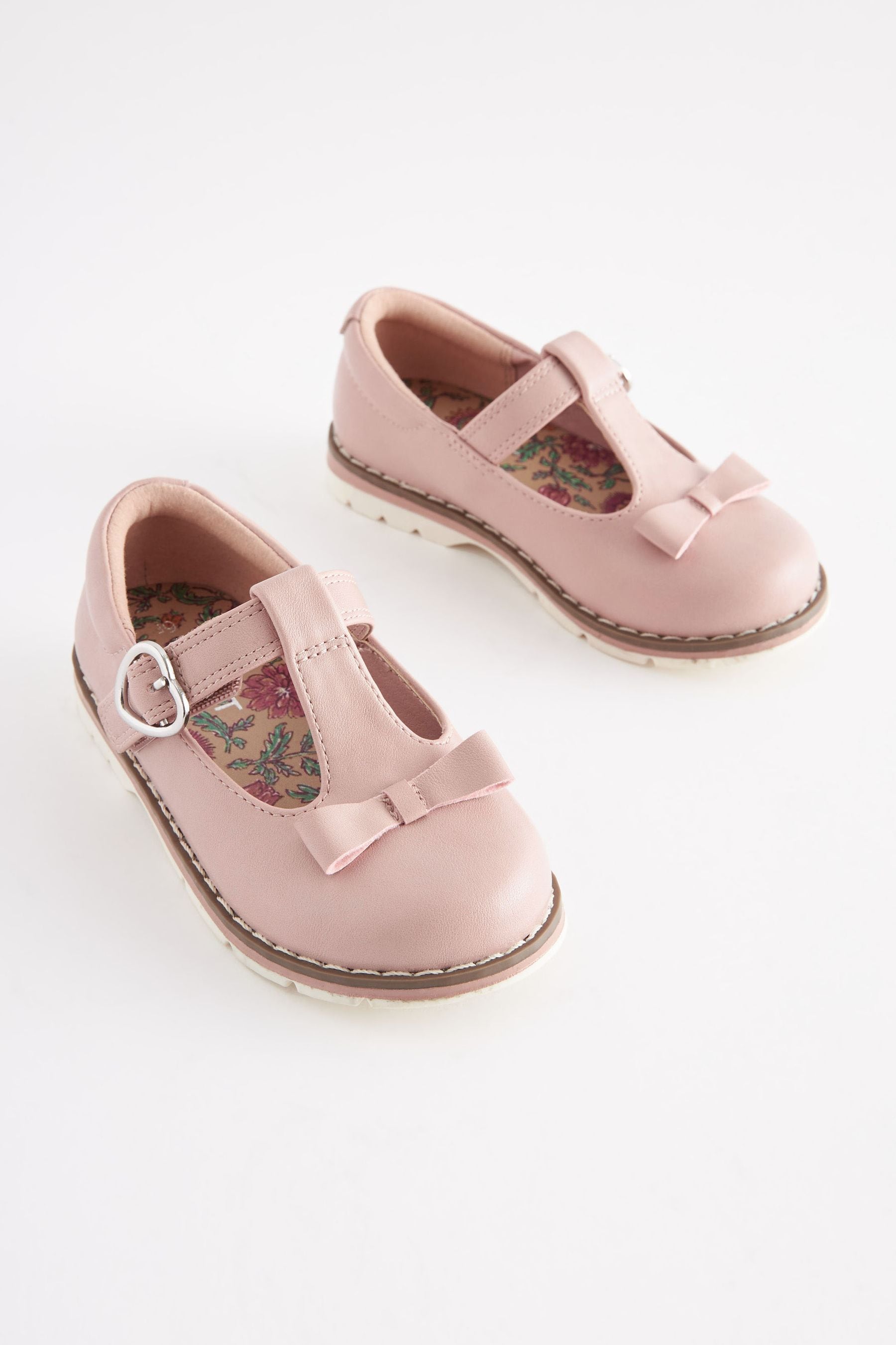 Pink Bow T-Bar Shoes