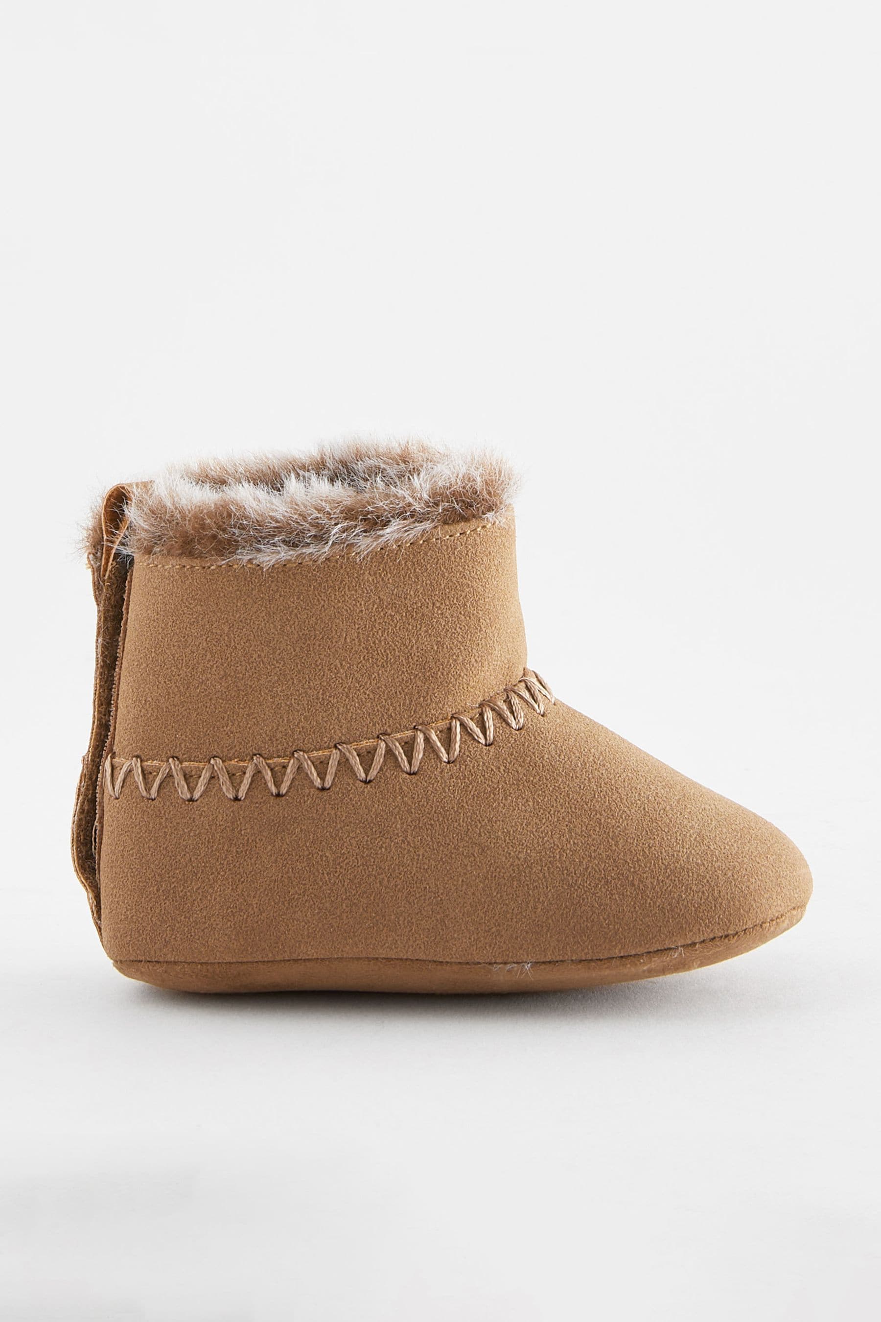 Tan Brown Cosy Pull On Baby Boots (0-24mths)