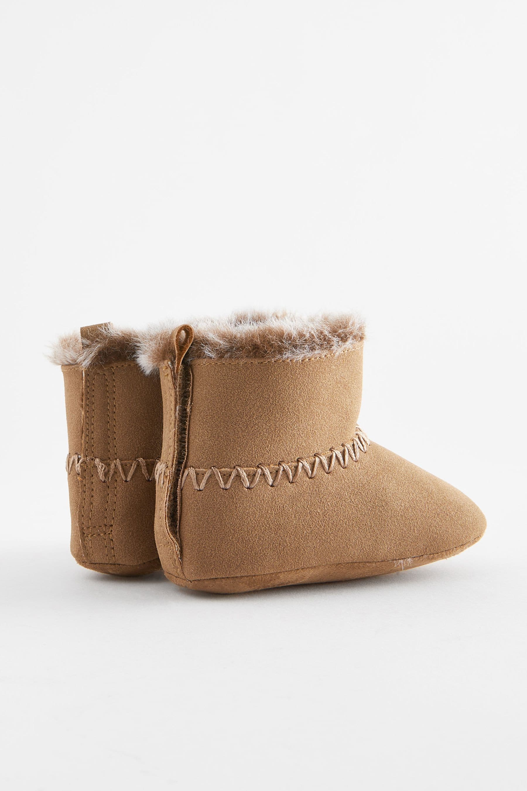 Tan Brown Cosy Pull On Baby Boots (0-24mths)