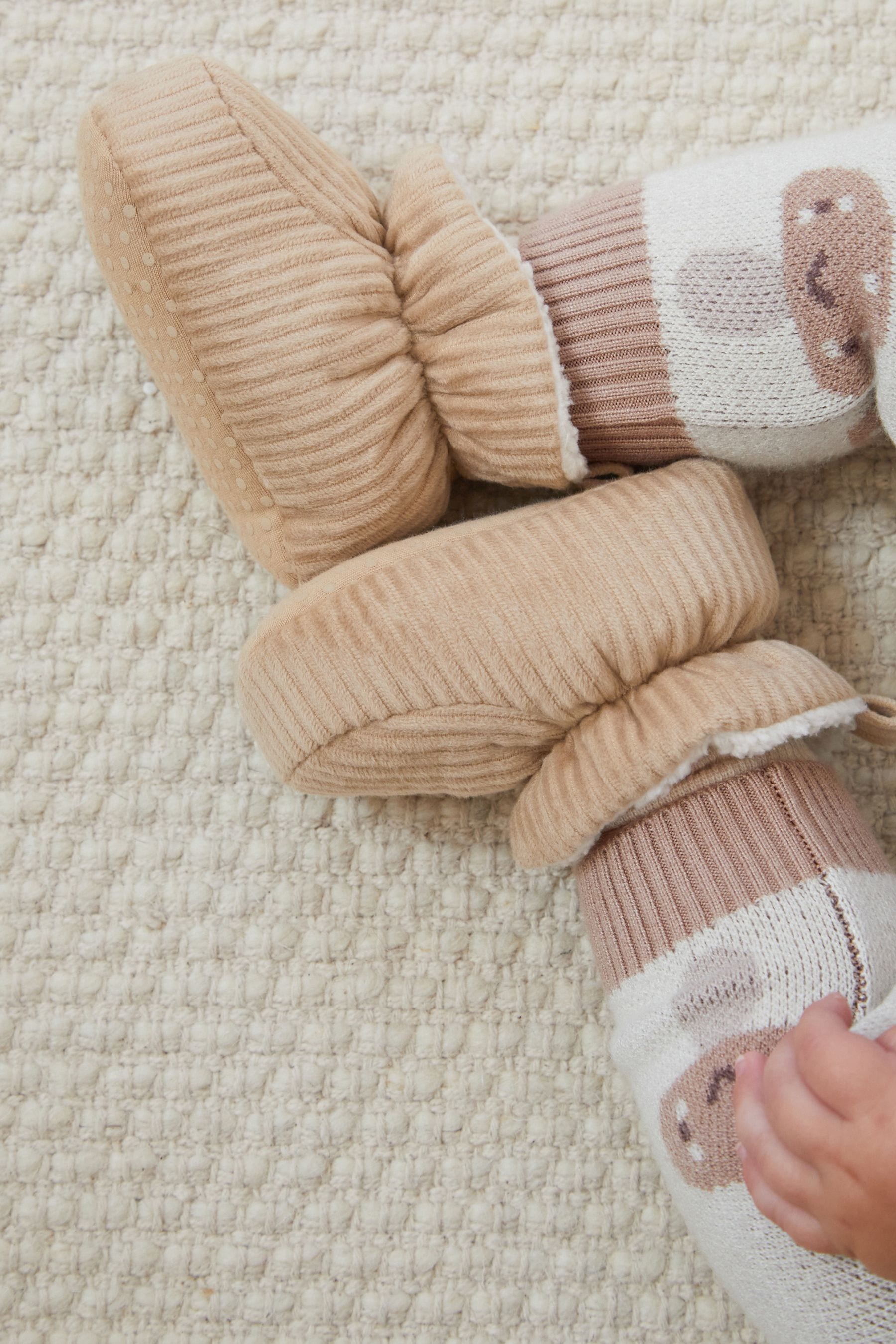 Tan Brown Corduroy Pull-On Baby Boots (0-24mths)