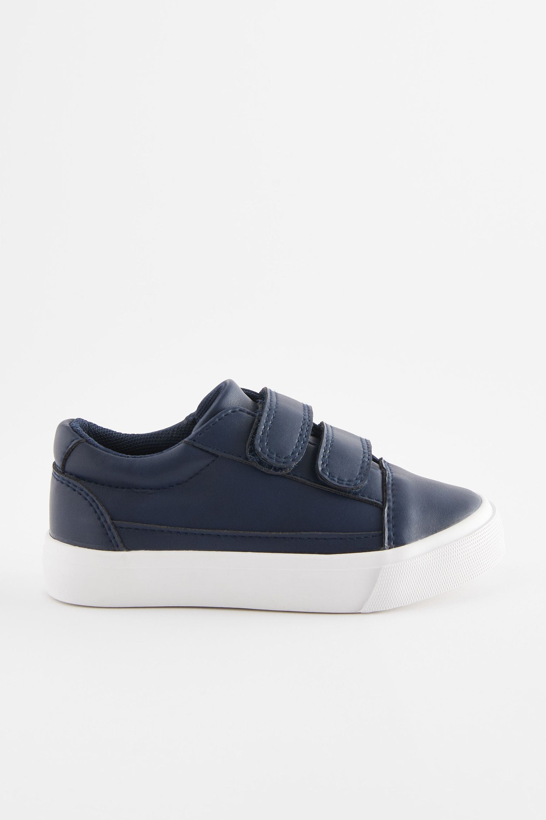 Navy Blue Plain Strap Touch Fastening Shoes