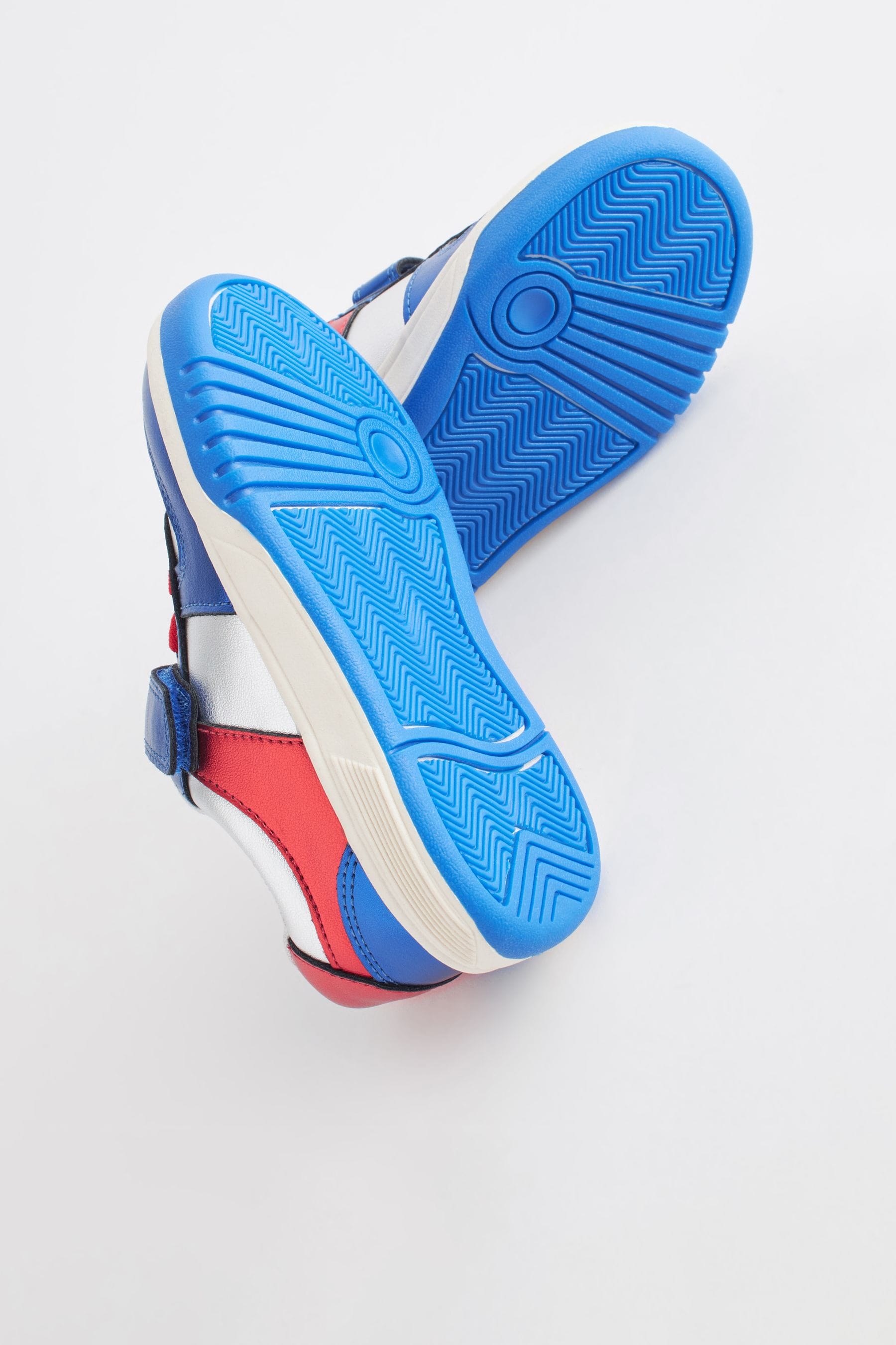 Metallic Red/Blue Strap Touch Fastening Trainers