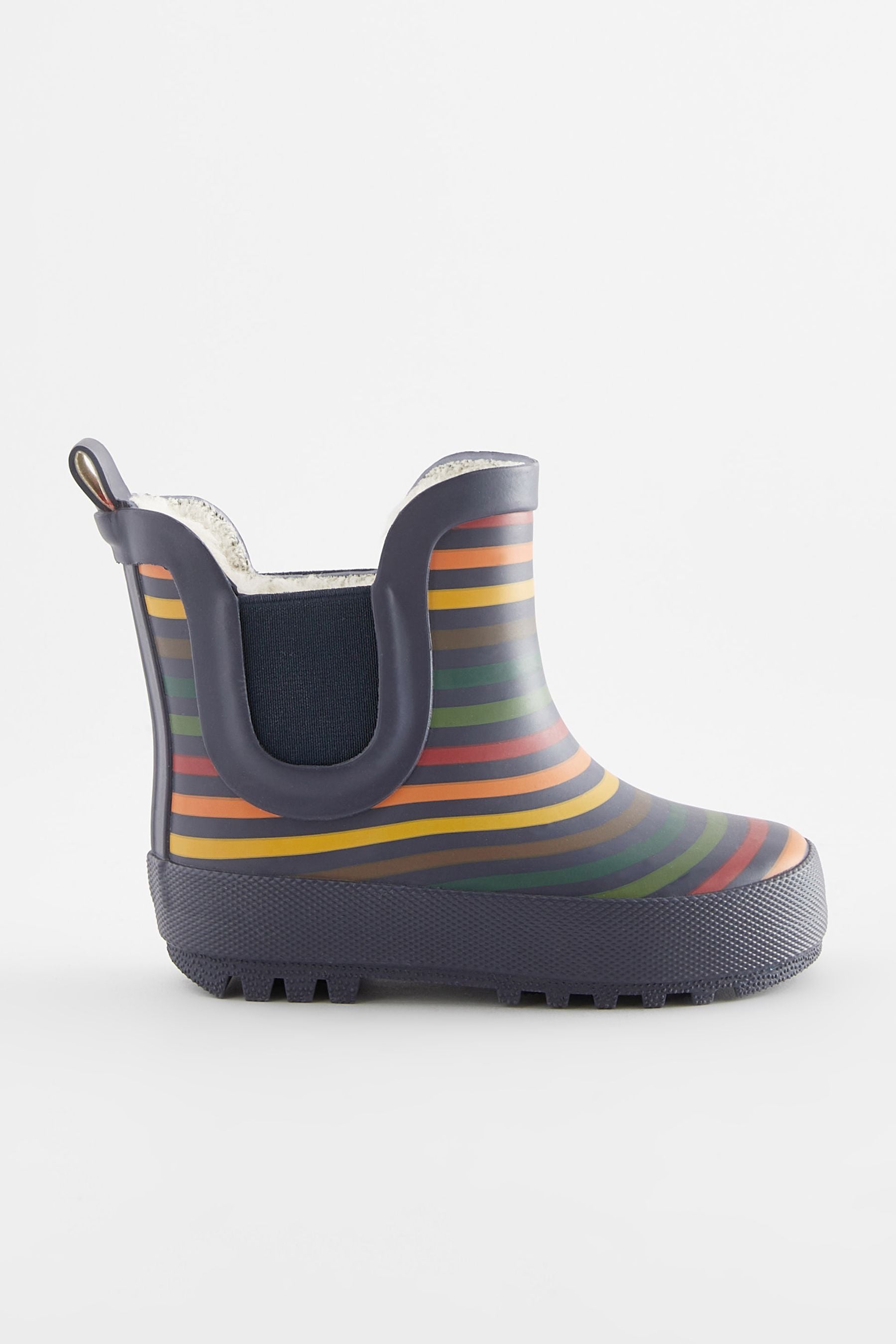 Rainbow Stripe Warm Lined Ankle Wellies