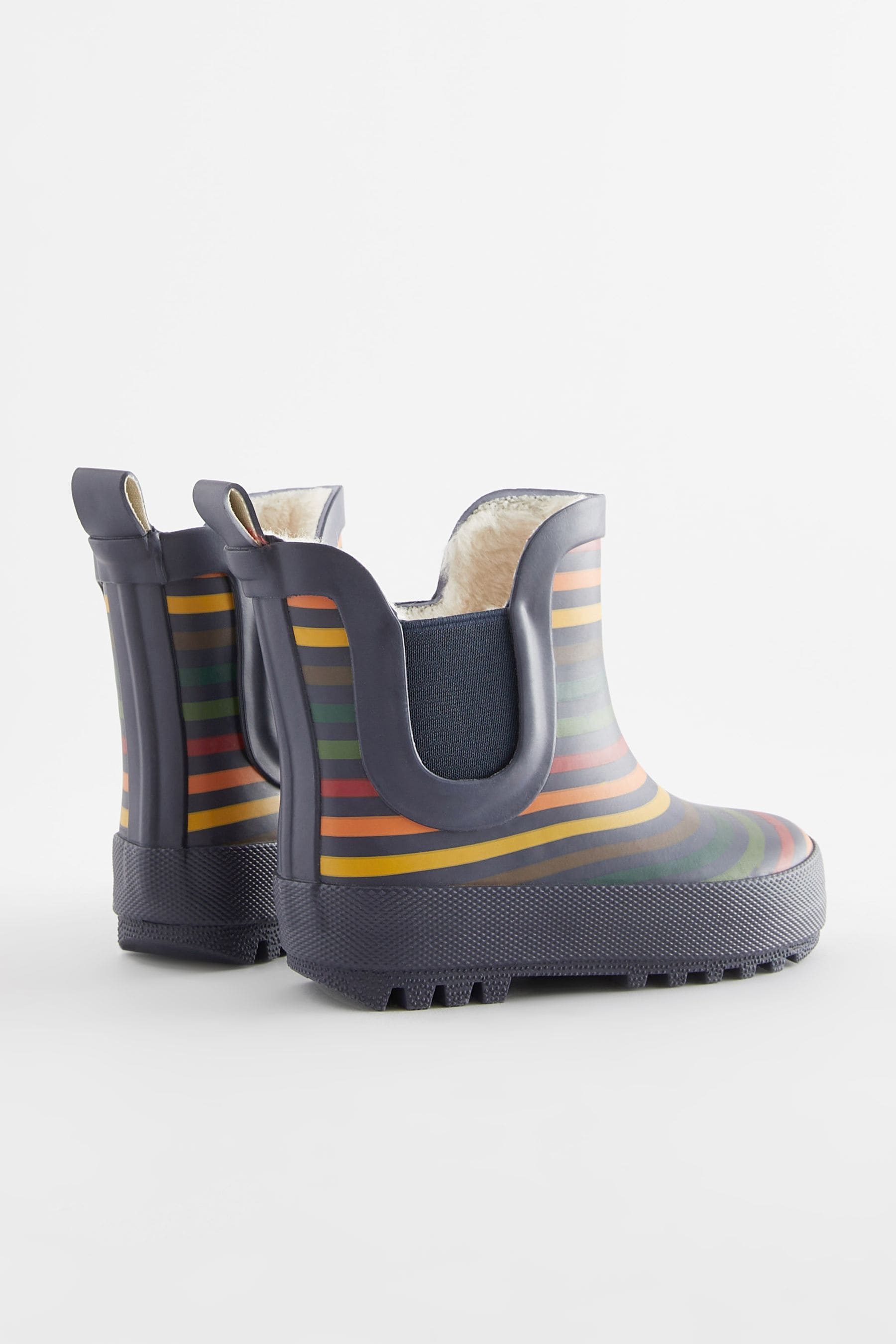 Rainbow Stripe Warm Lined Ankle Wellies