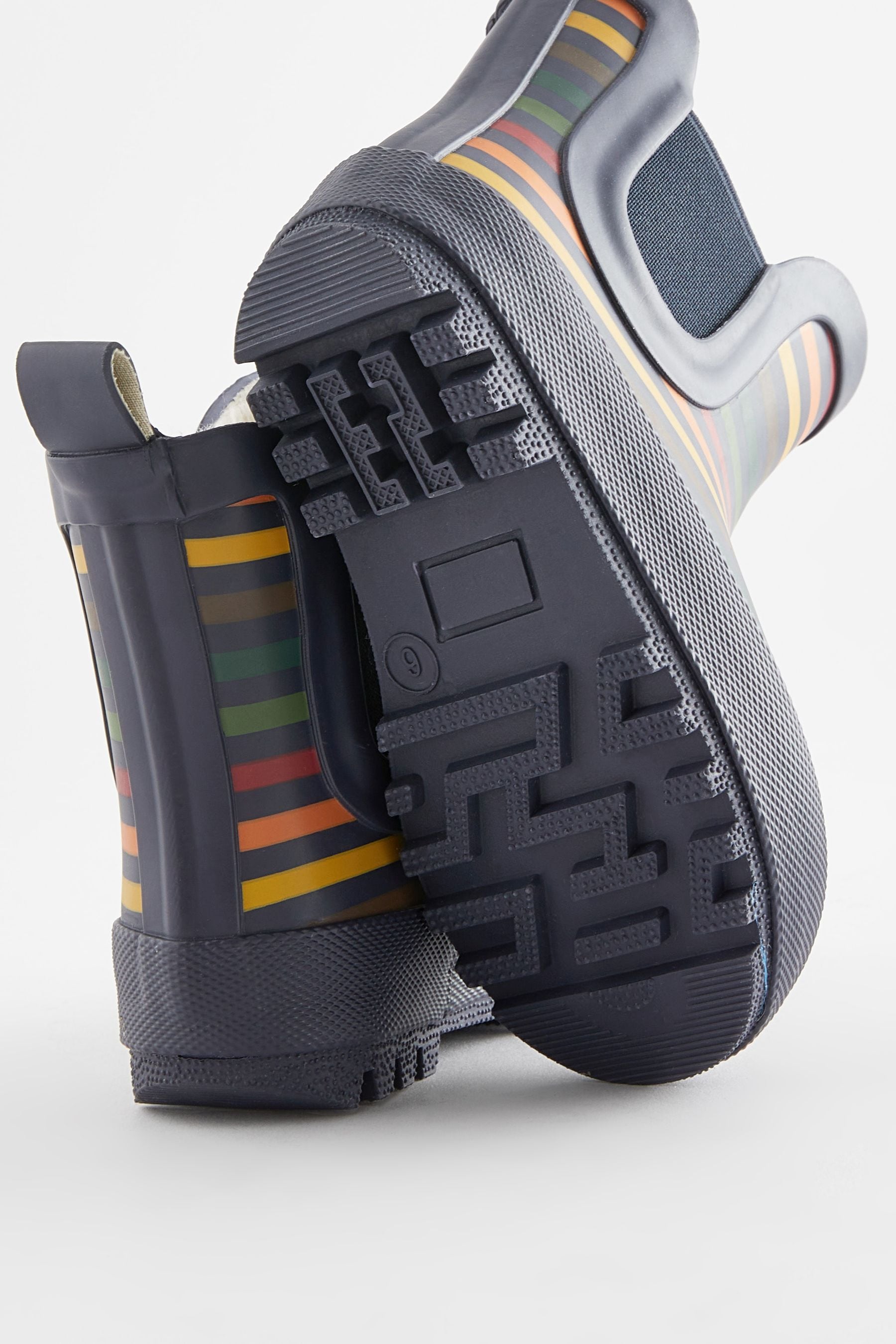 Rainbow Stripe Warm Lined Ankle Wellies