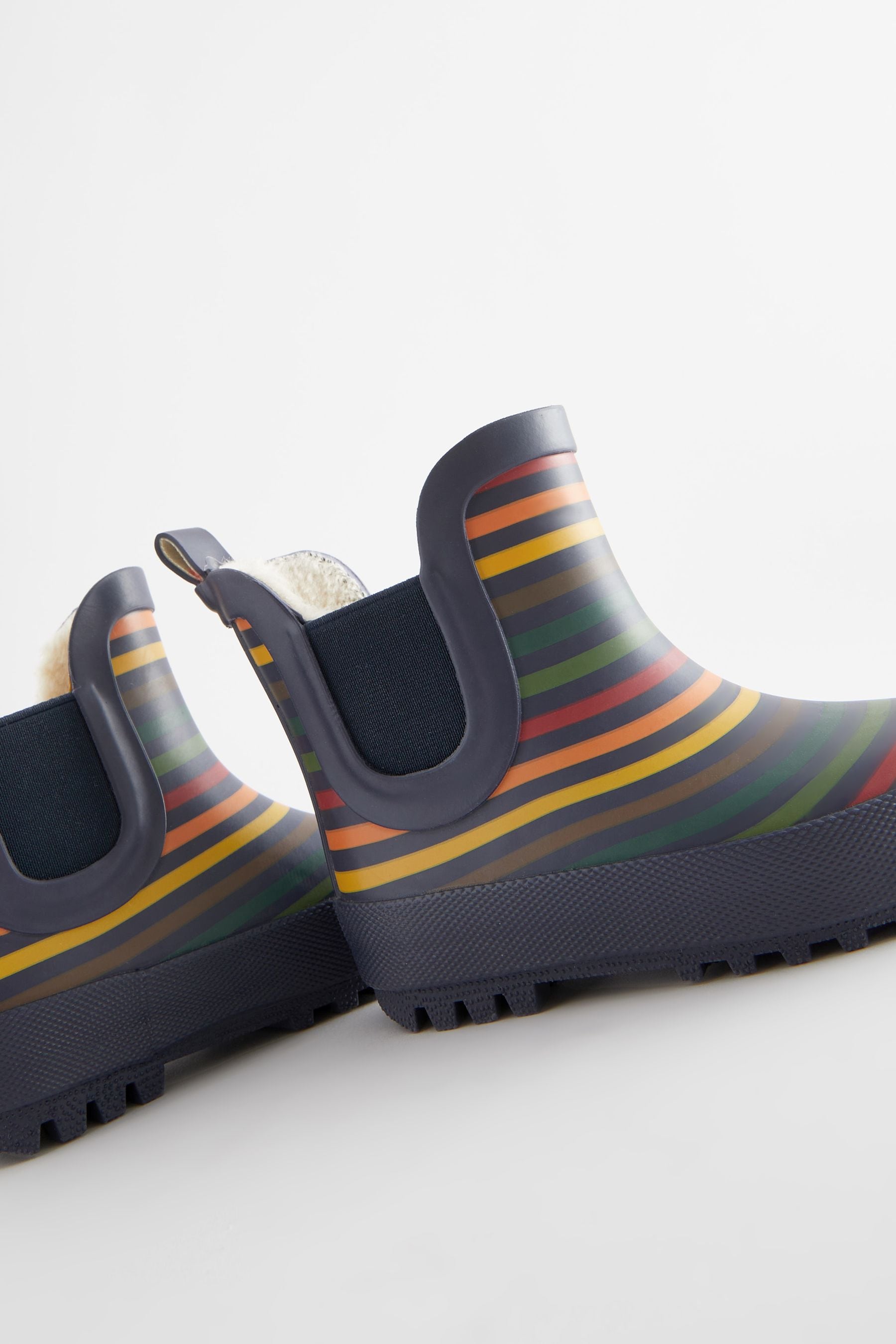 Rainbow Stripe Warm Lined Ankle Wellies