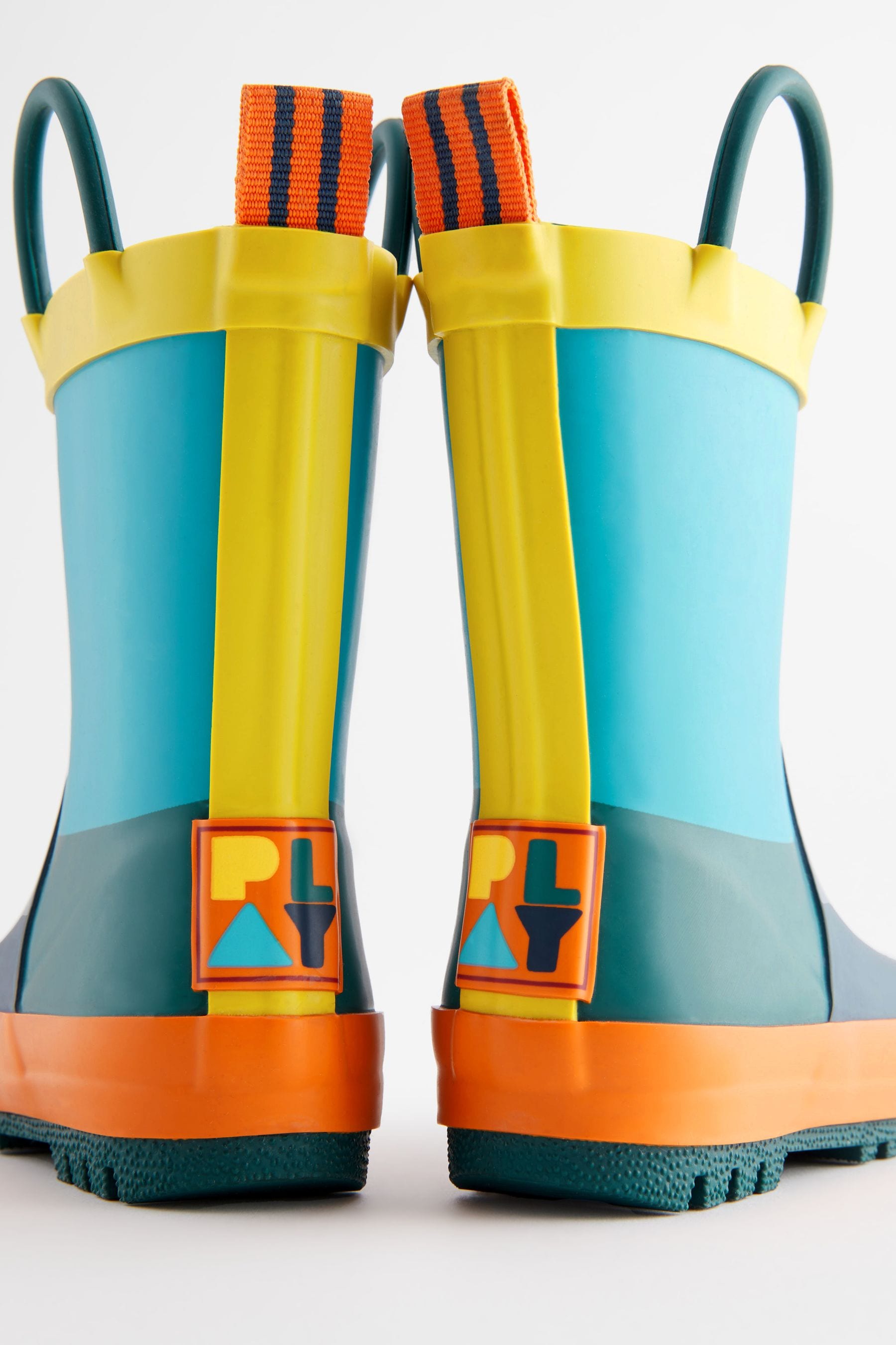 Bright Colourblock Handle Wellies