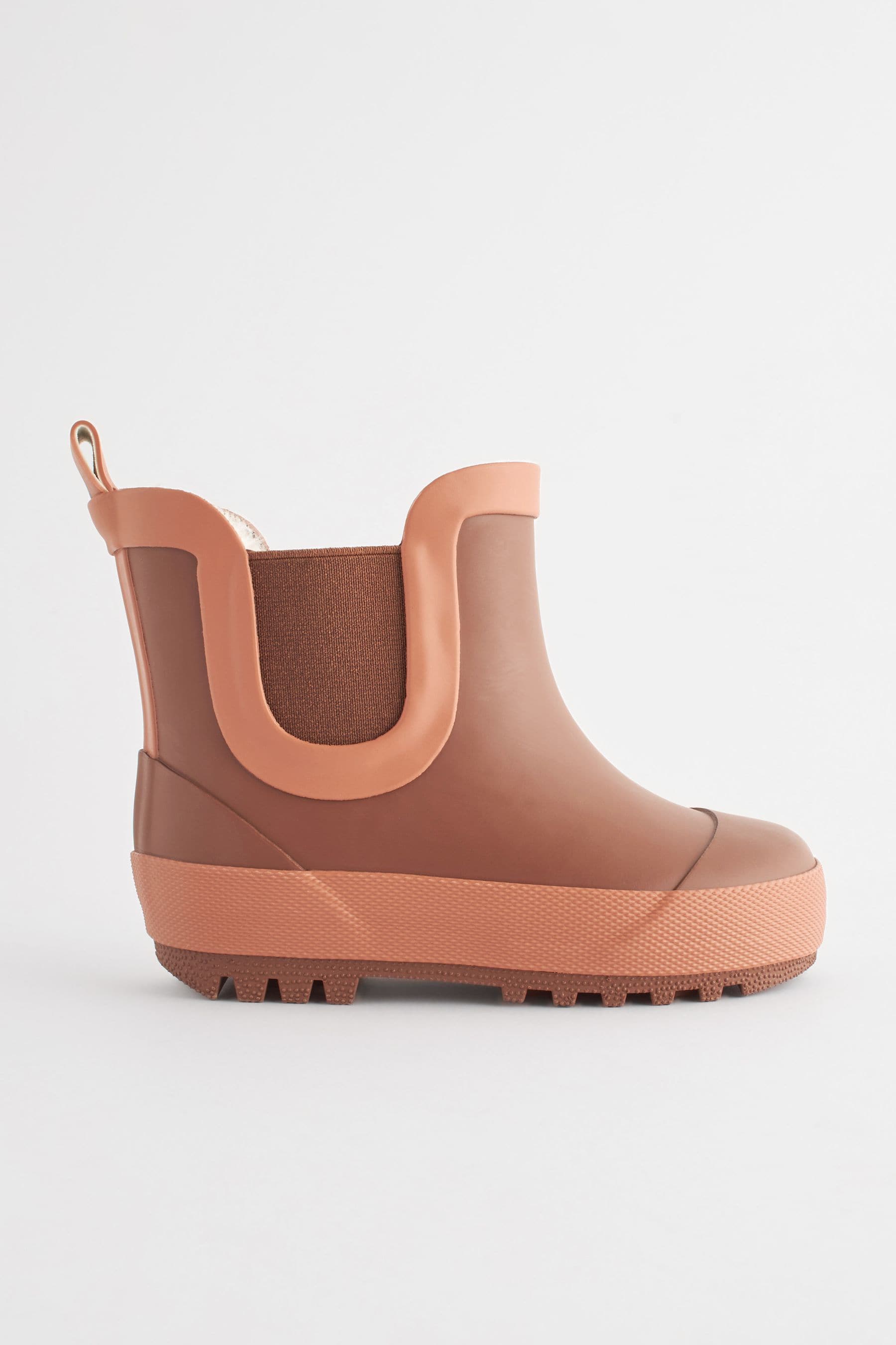 Rust Brown Warm Lined Ankle Wellies