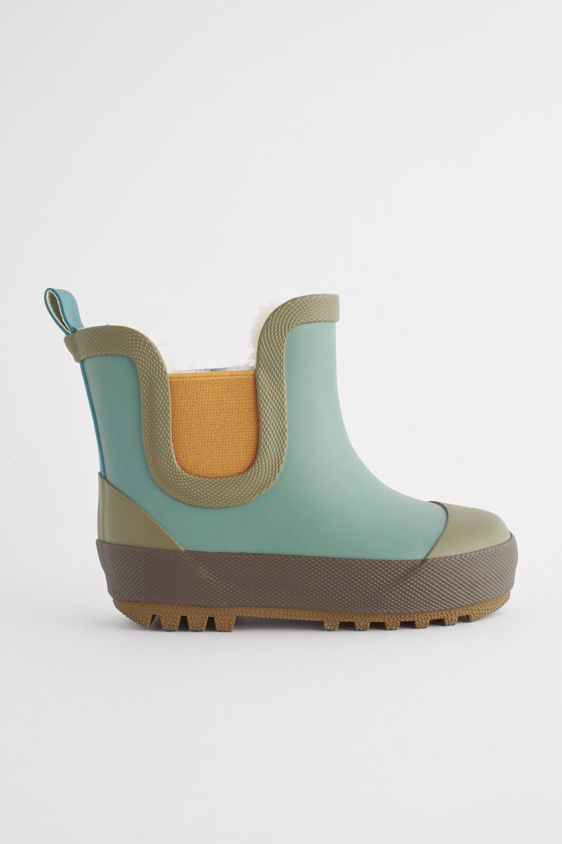 Blue Colourblock Warm Lined Ankle Wellies