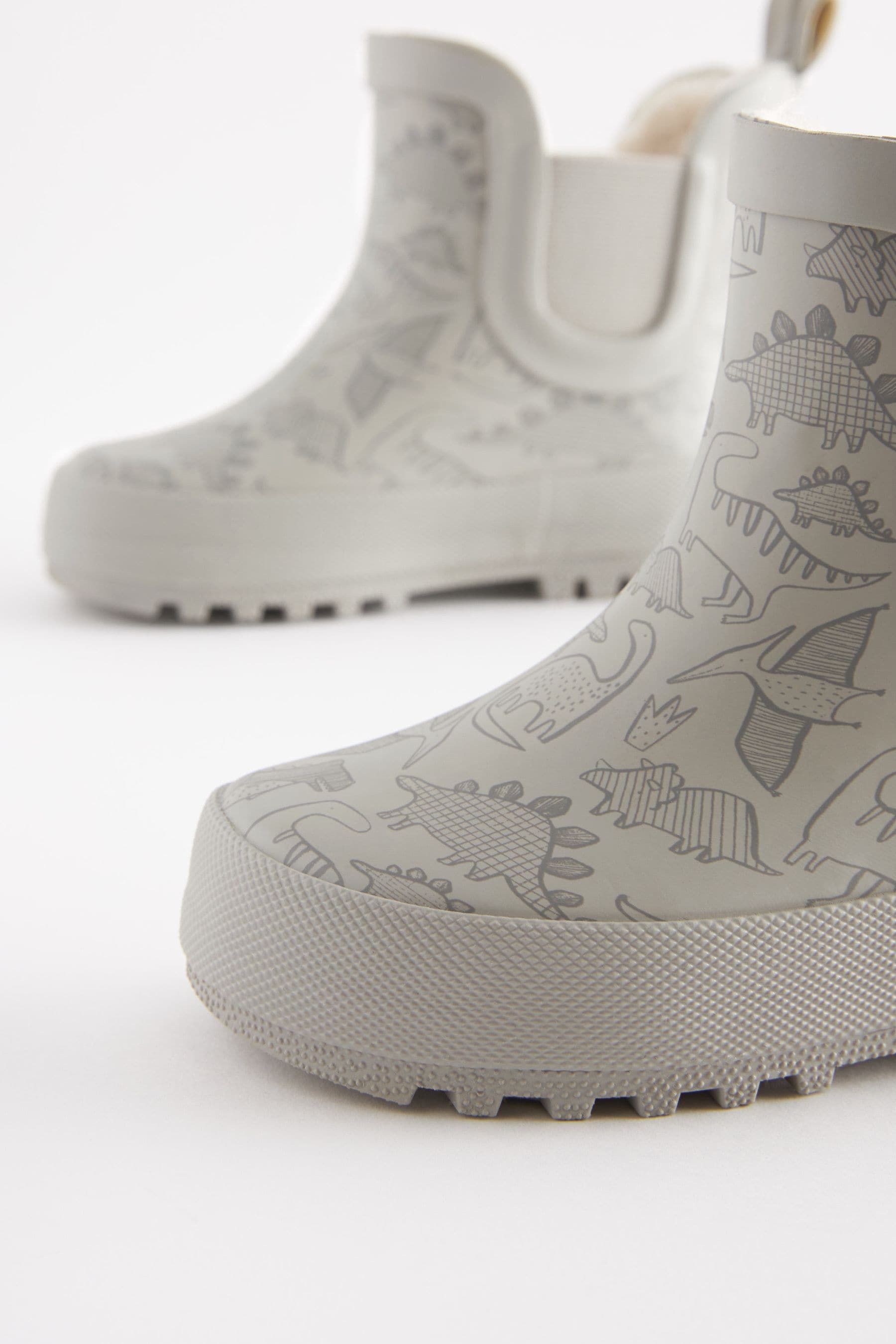 Stone Natural Print Warm Lined Ankle Wellies