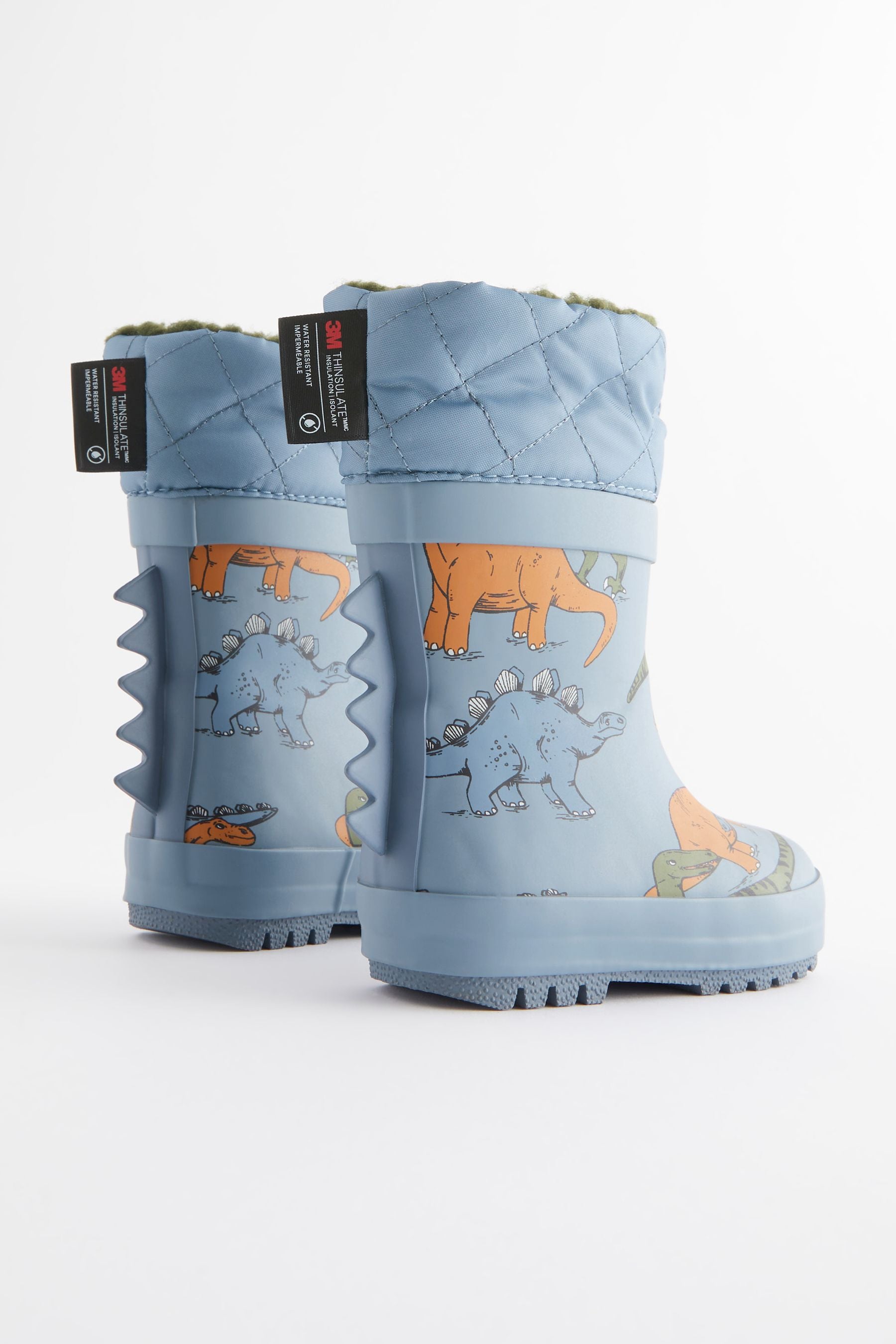 Blue Dinosaur Cuff Wellies