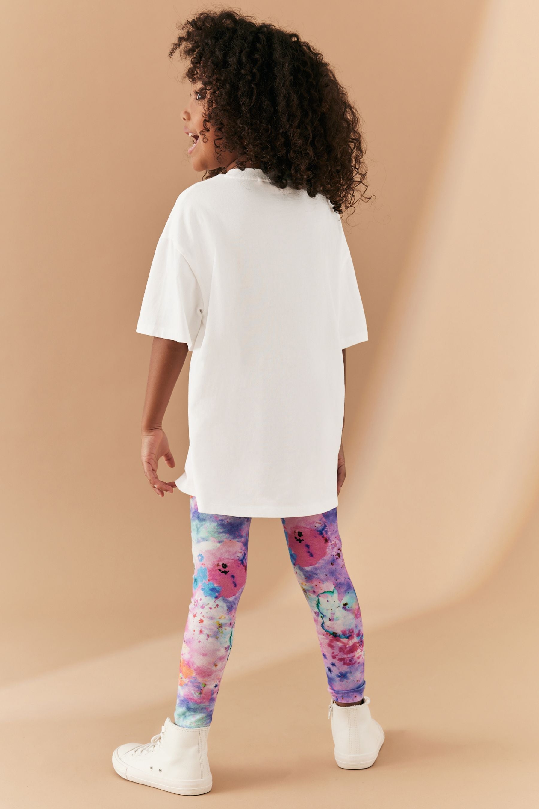 Pink/Purple/White Sequin Unicorn Oversized T-Shirt And Leggings Set (3-16yrs)