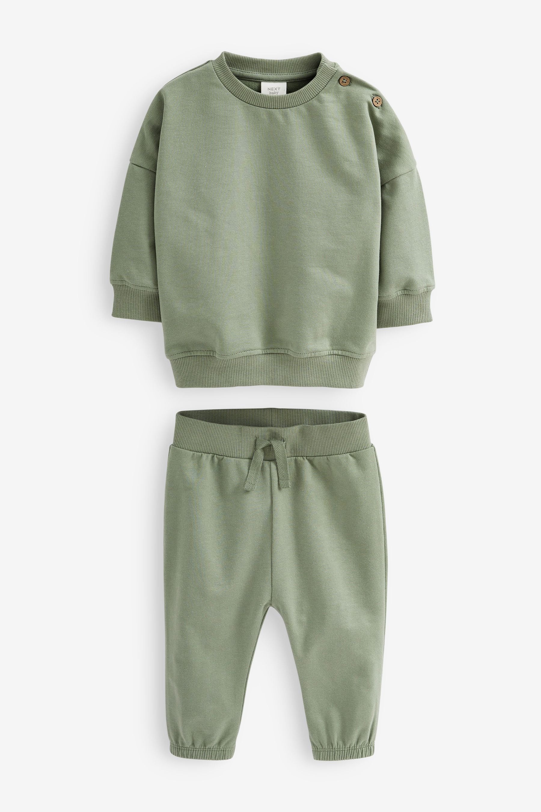 Sage Green 2 Piece Baby Sweatshirt And Joggers Set